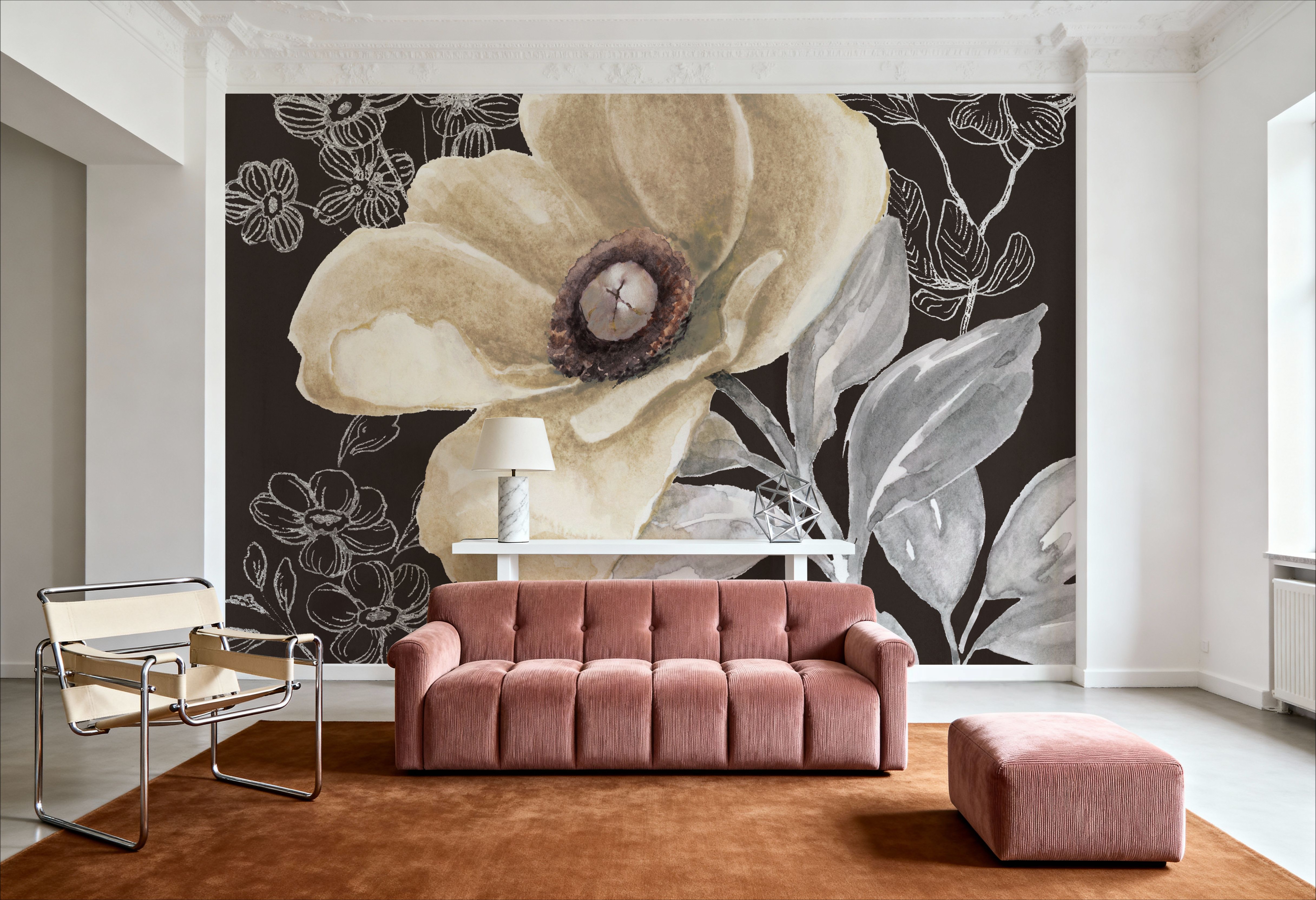 Flora Toile V, Behang