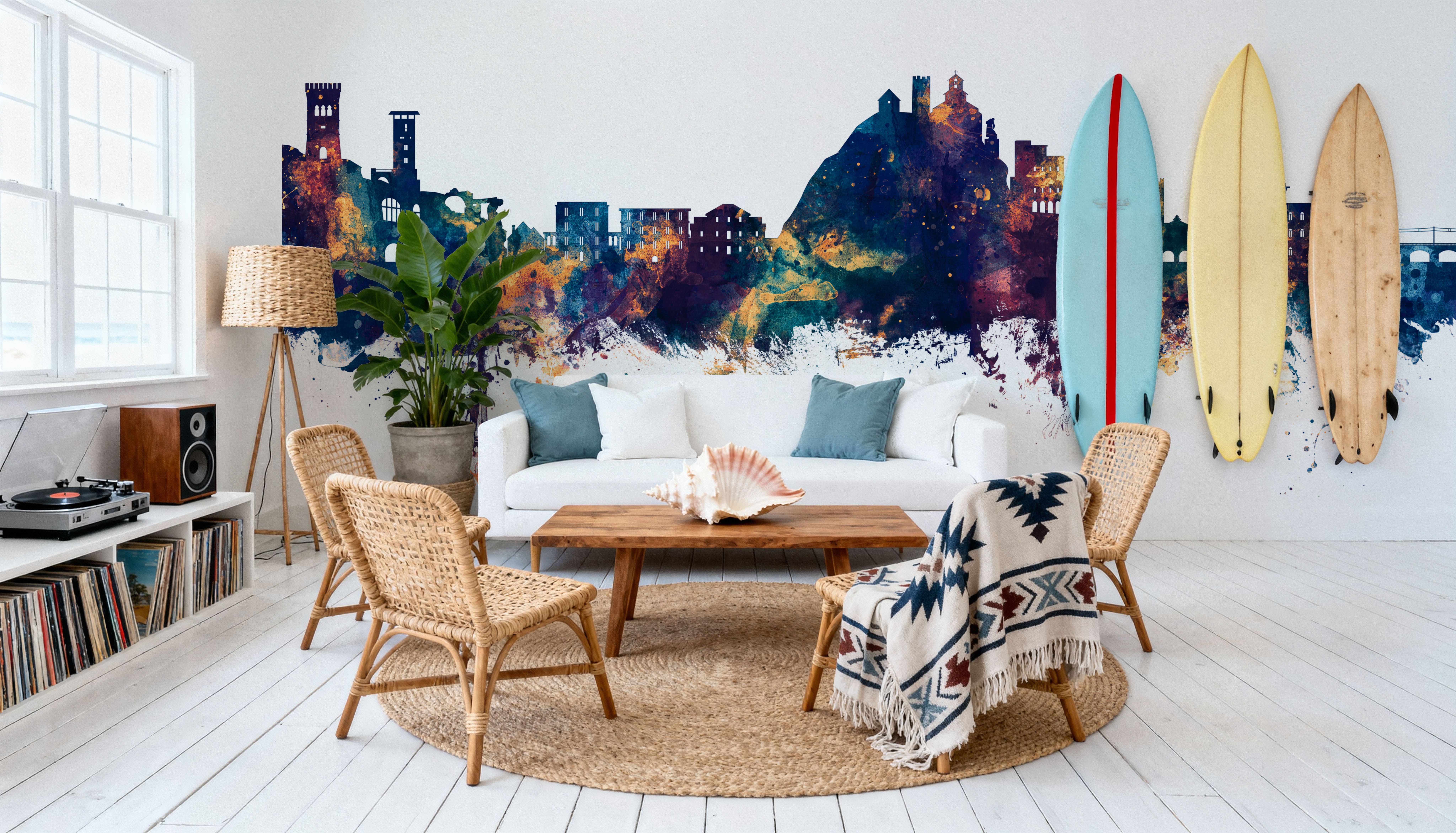 Monterosso al Mare Italy Skyline Blue & Bronze