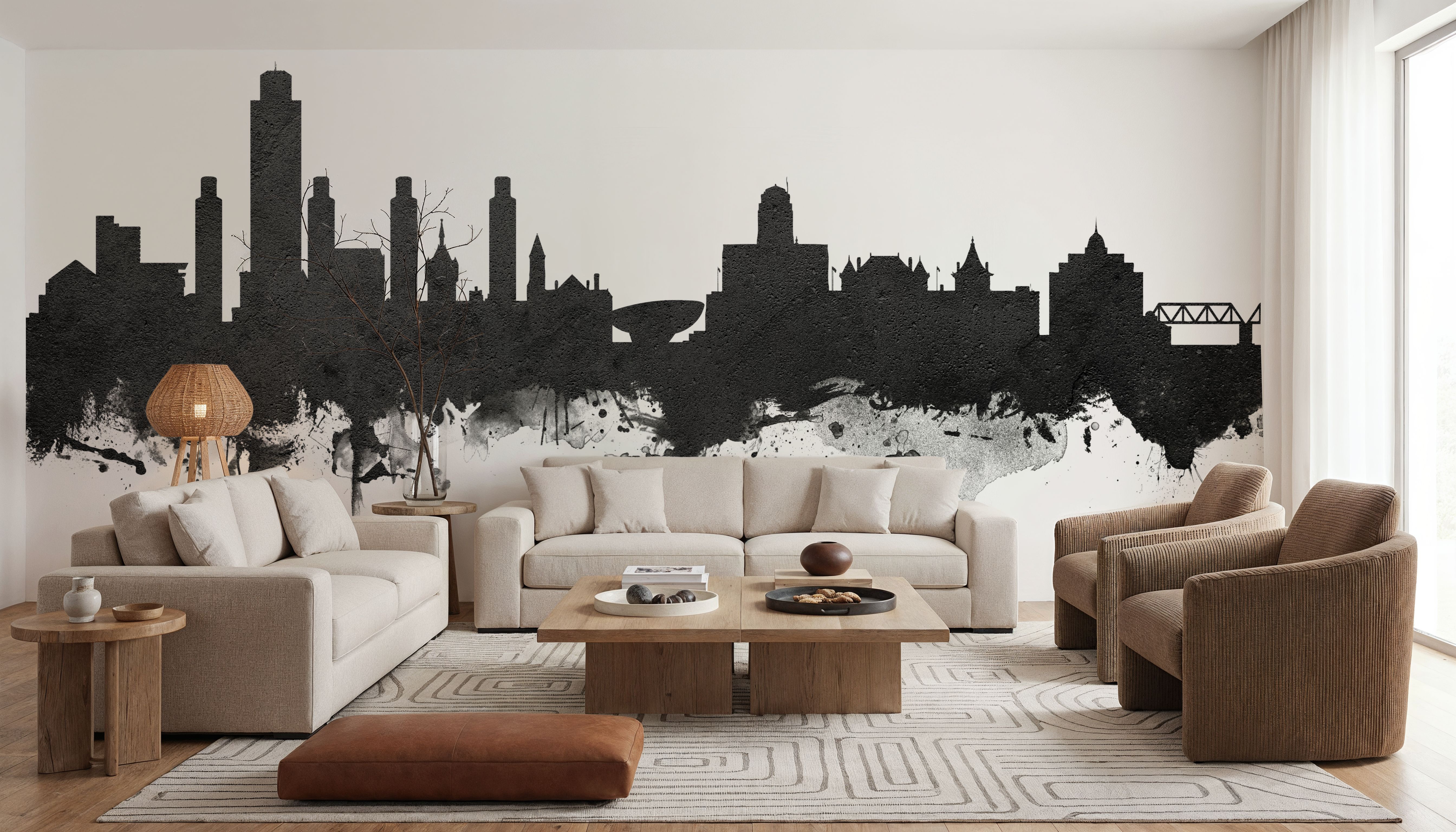 Albany New York Skyline Black & White