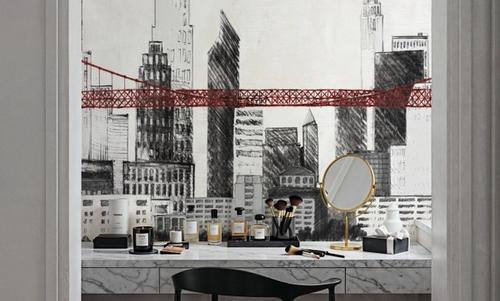 Bridge and Skyline Red