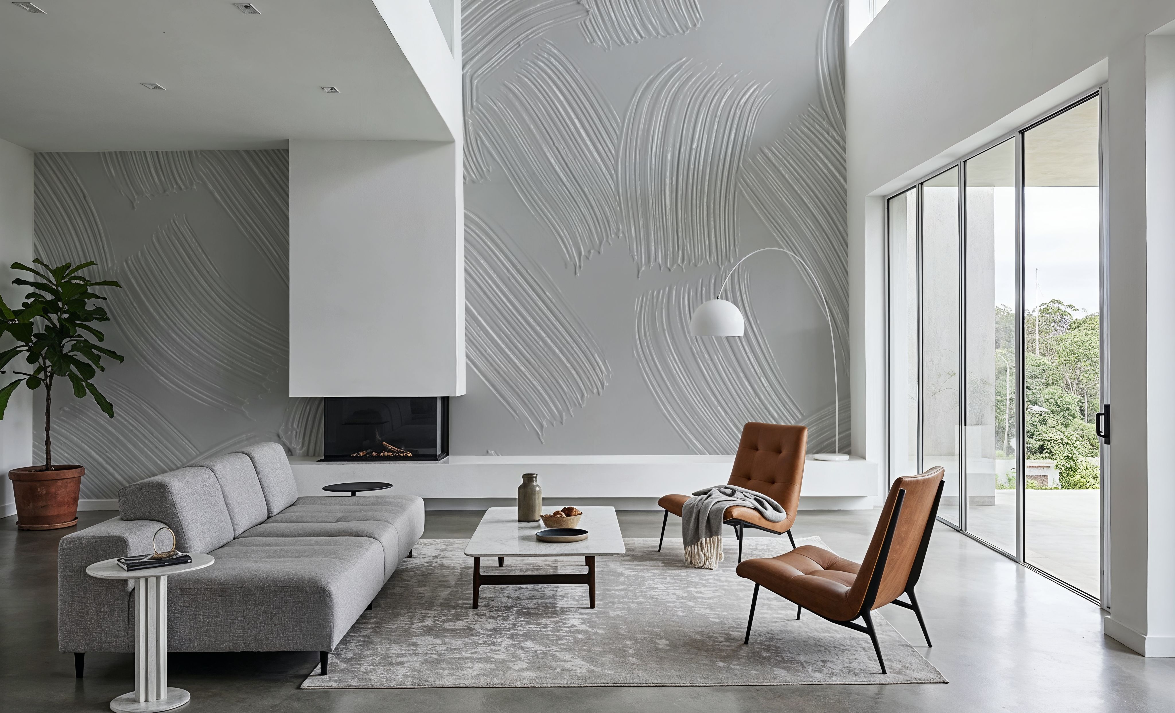 Stylized Brush Strokes, Grey