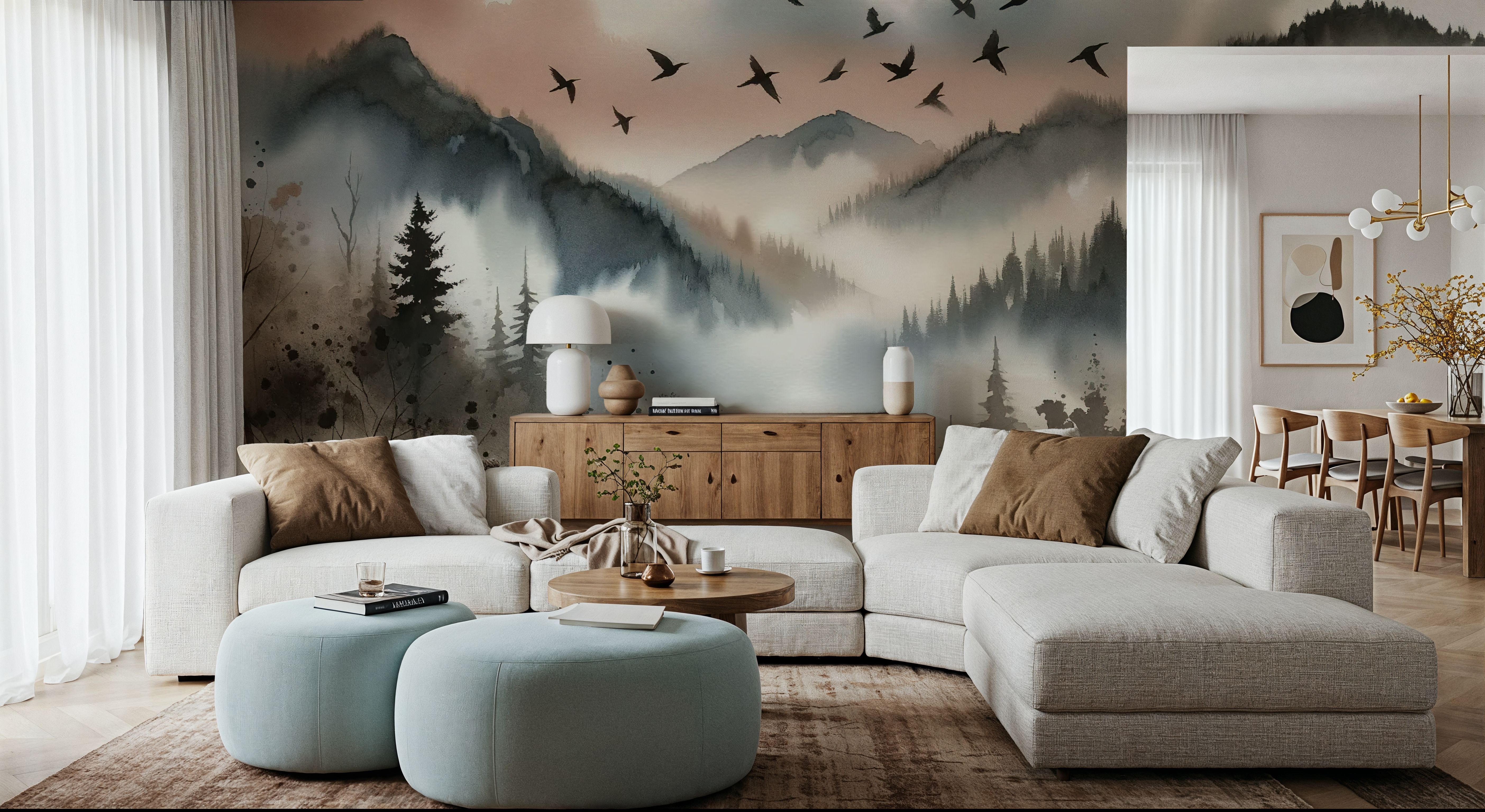 Mystic Mountains Veiled in Morning Mist