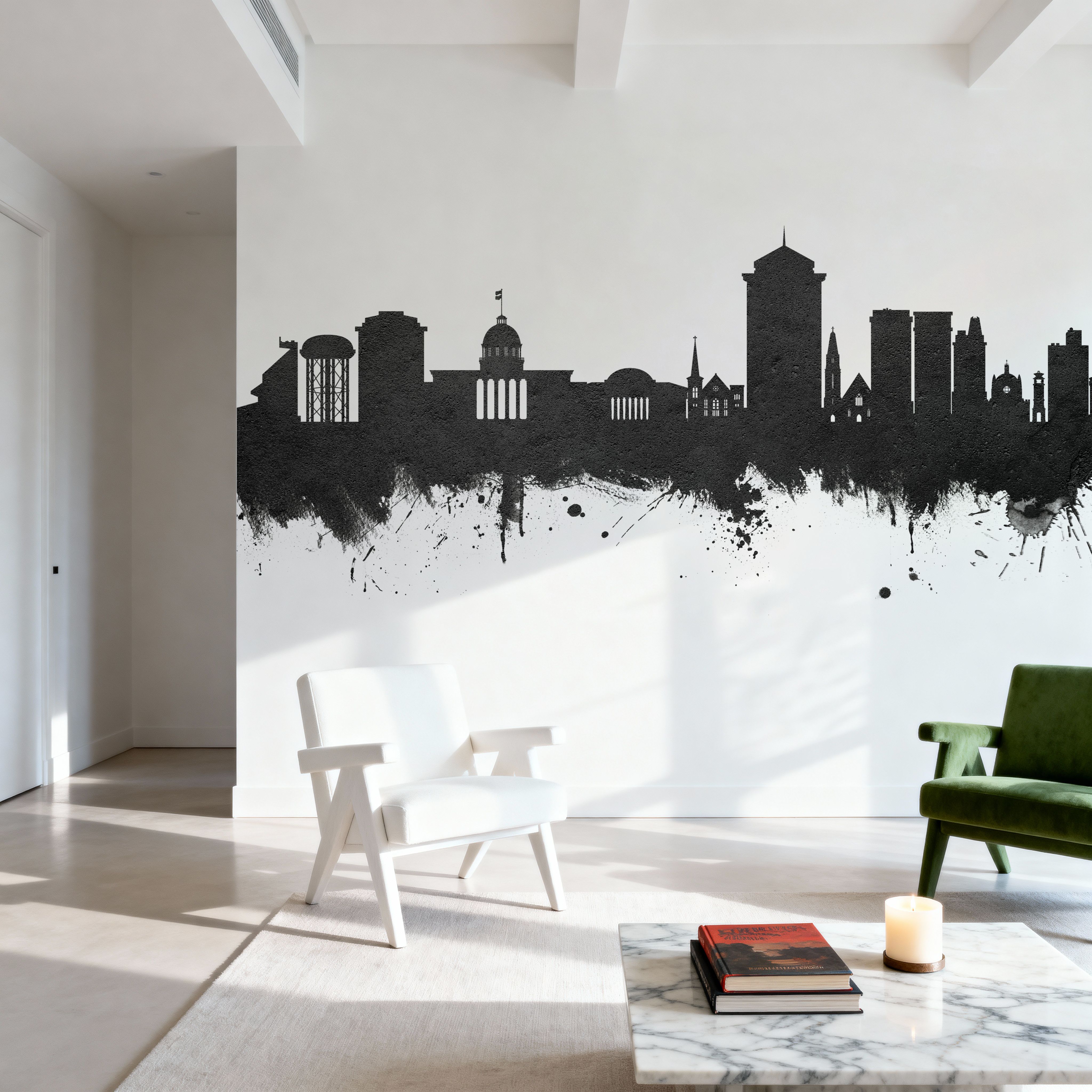 Montgomery Alabama Skyline Black & White
