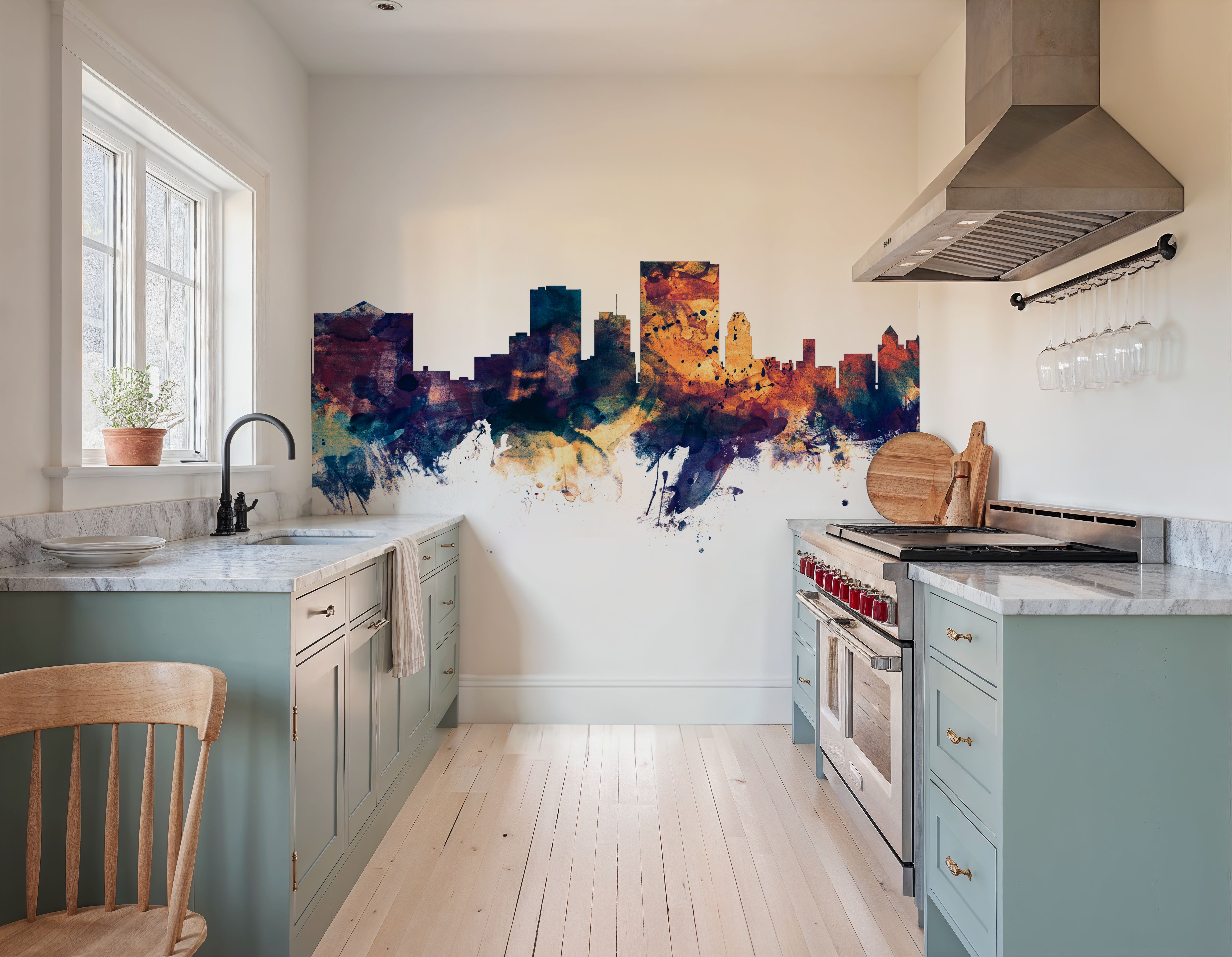 El Paso Texas Skyline Blue & Bronze