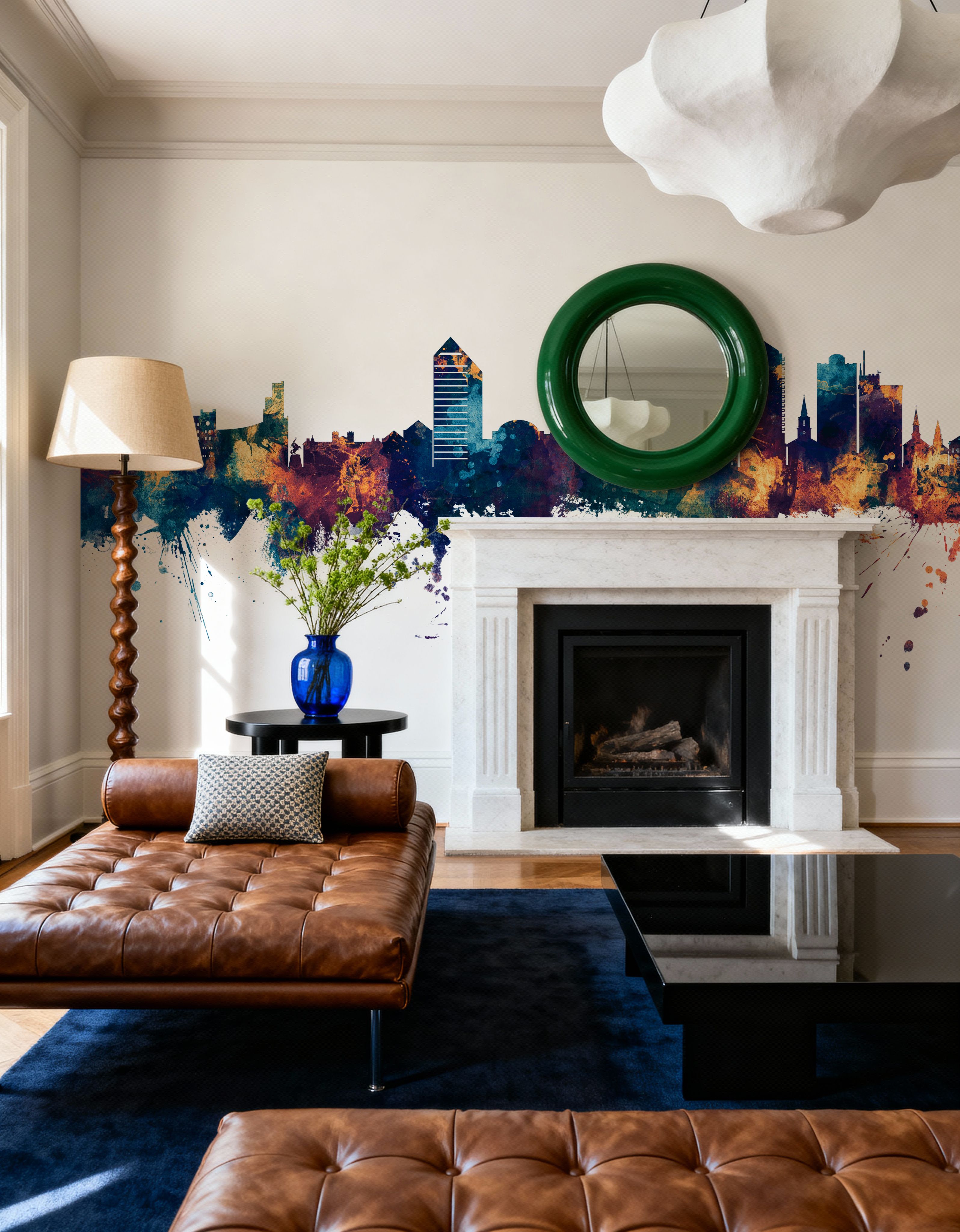 Tallahassee Florida Skyline Blue & Bronze