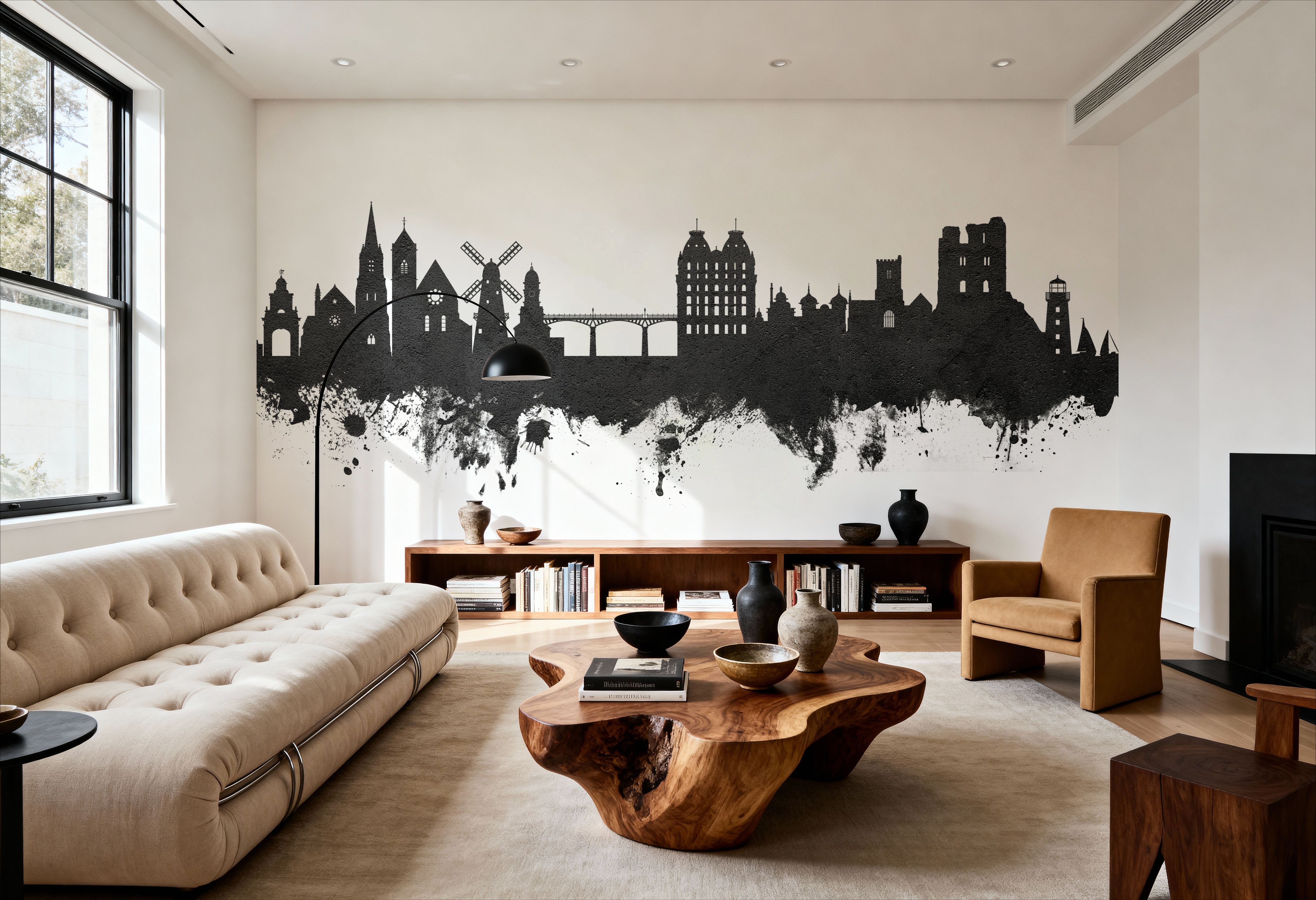 Scarborough England Skyline Black & White, Wallpaper