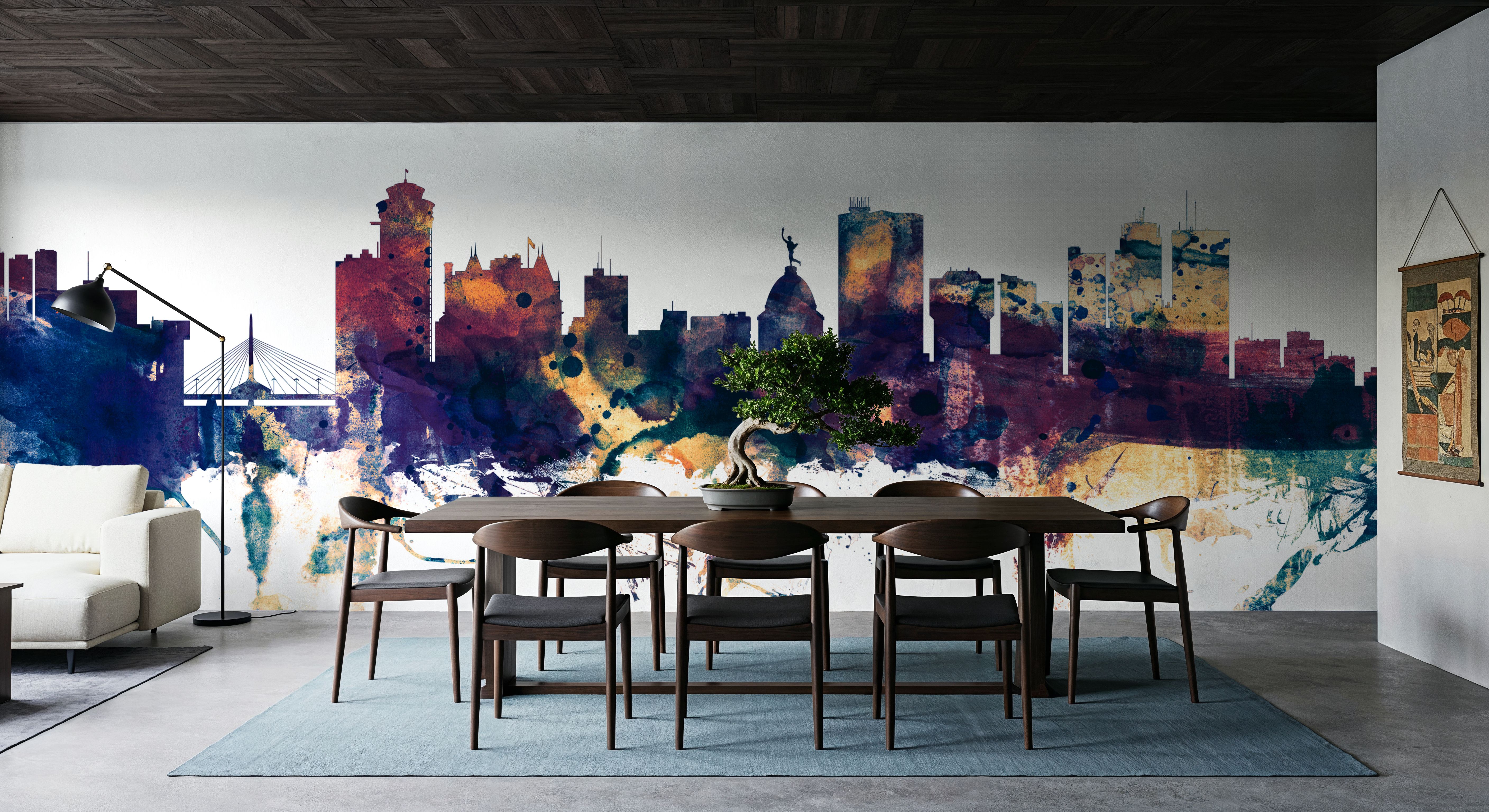 Winnipeg Canada Skyline Blue & Bronze