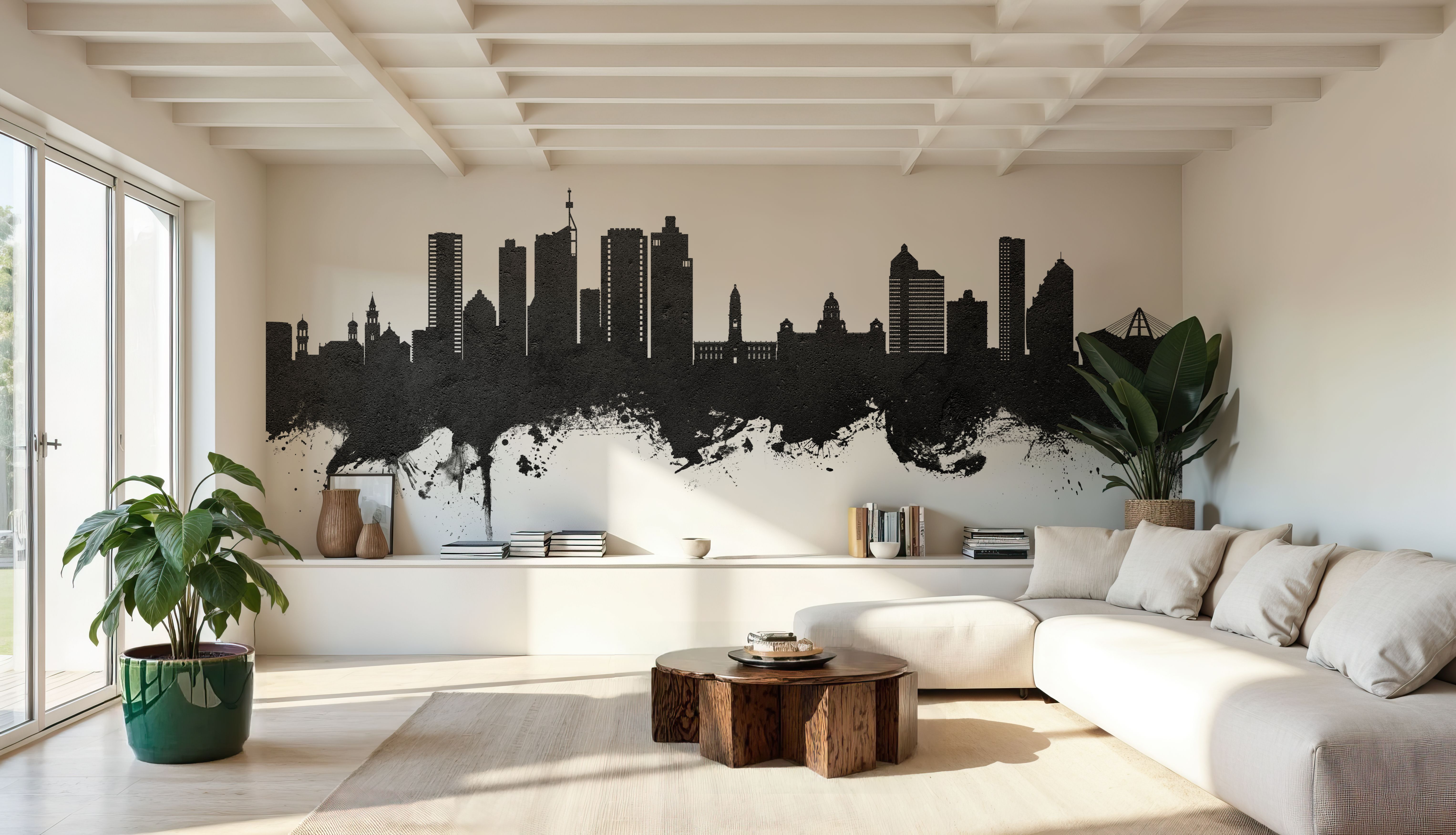 Durban South Africa Skyline Black & White