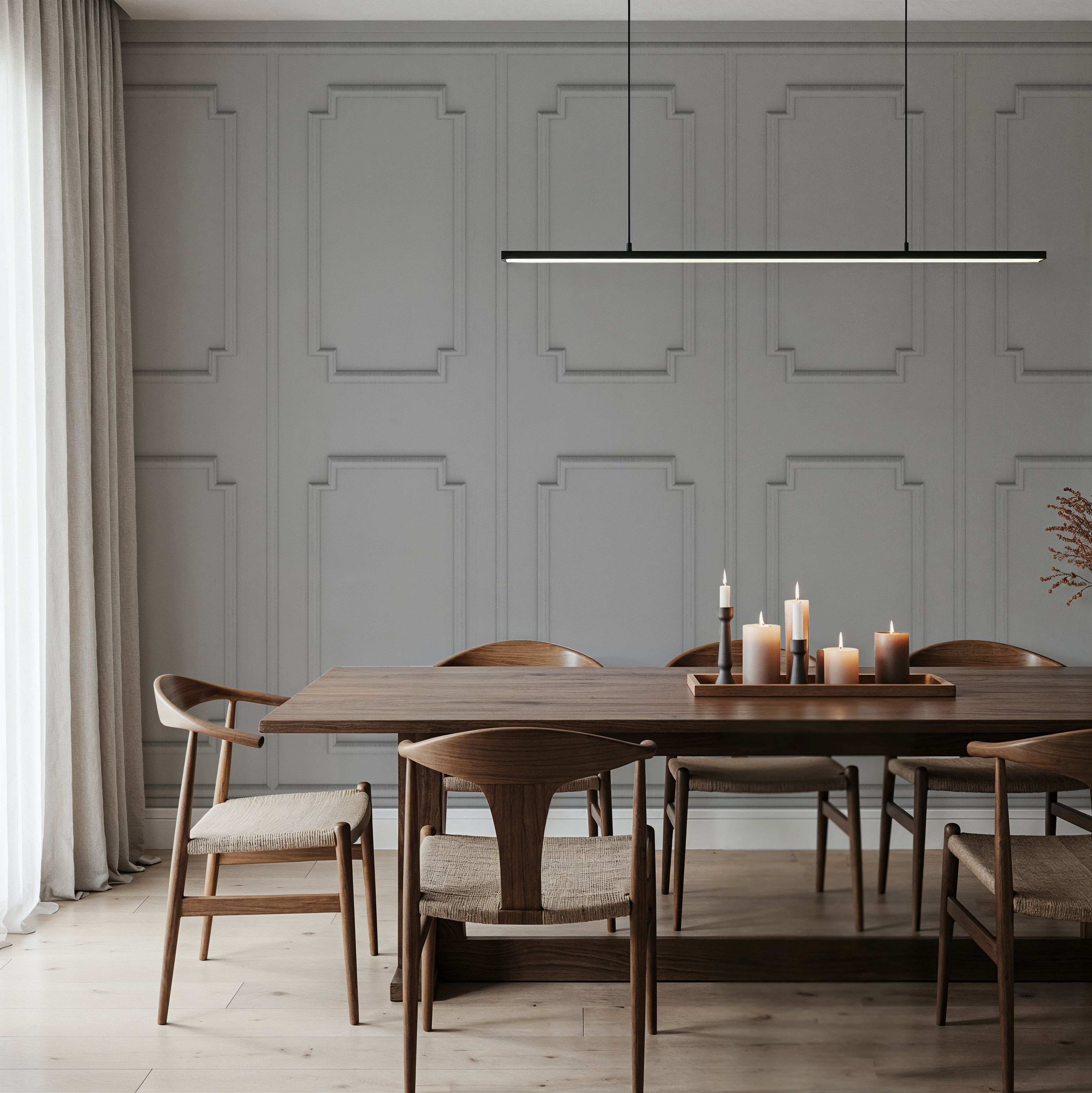 Faux Wall Panel Moulding, Light Gray