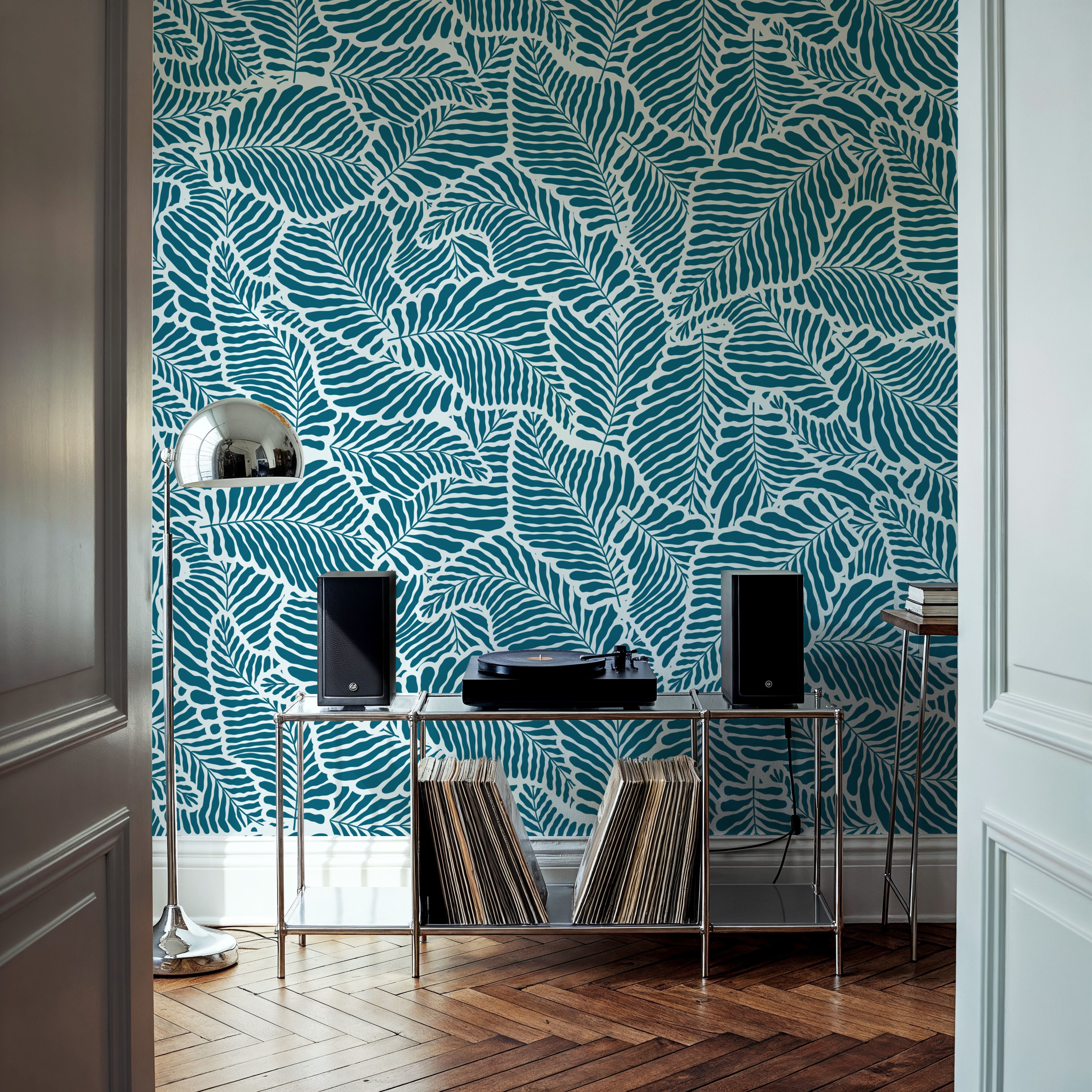 Fern Cut-Outs Pattern, Teal