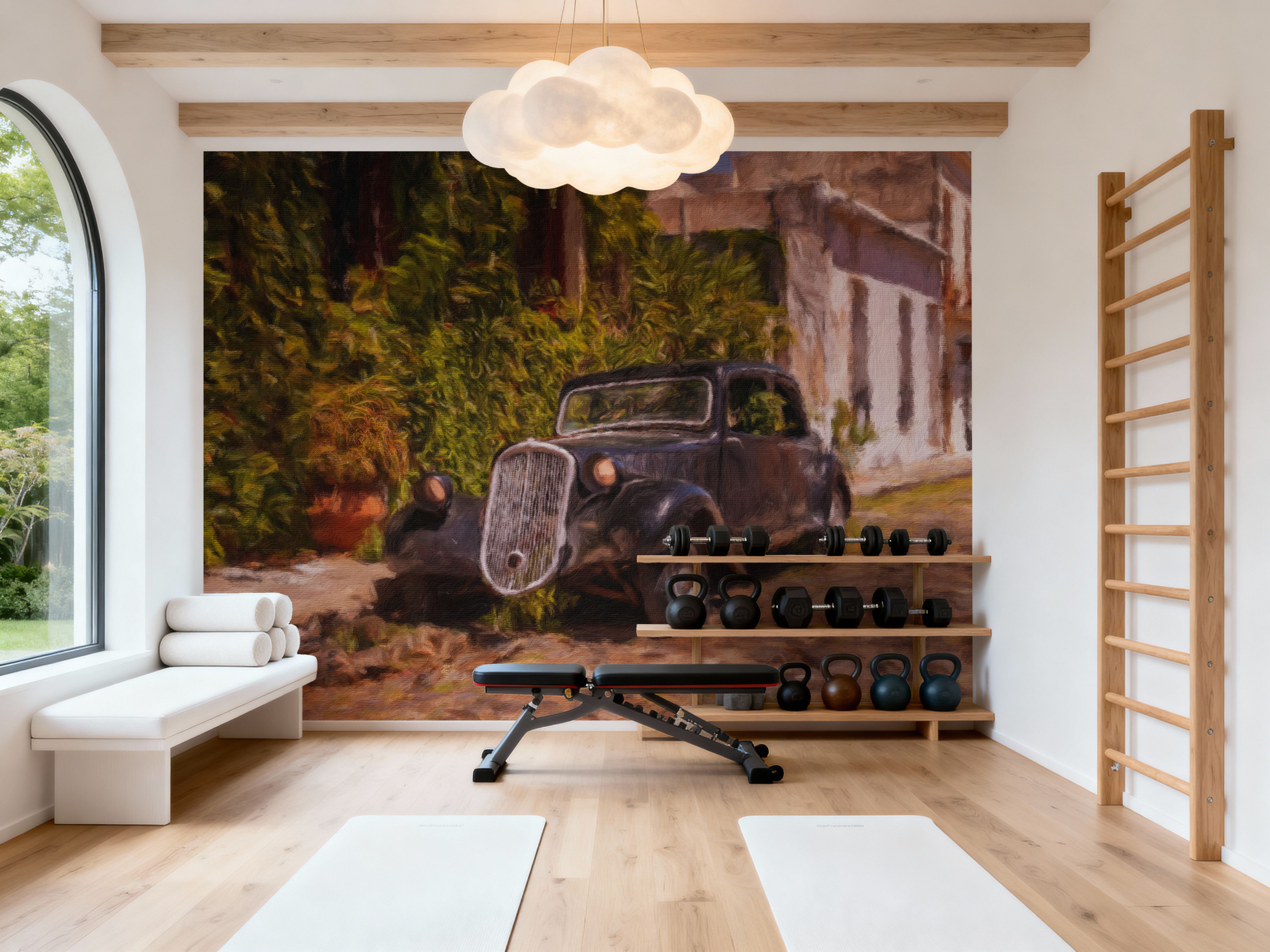 Antique Car Uruguay on Canvas