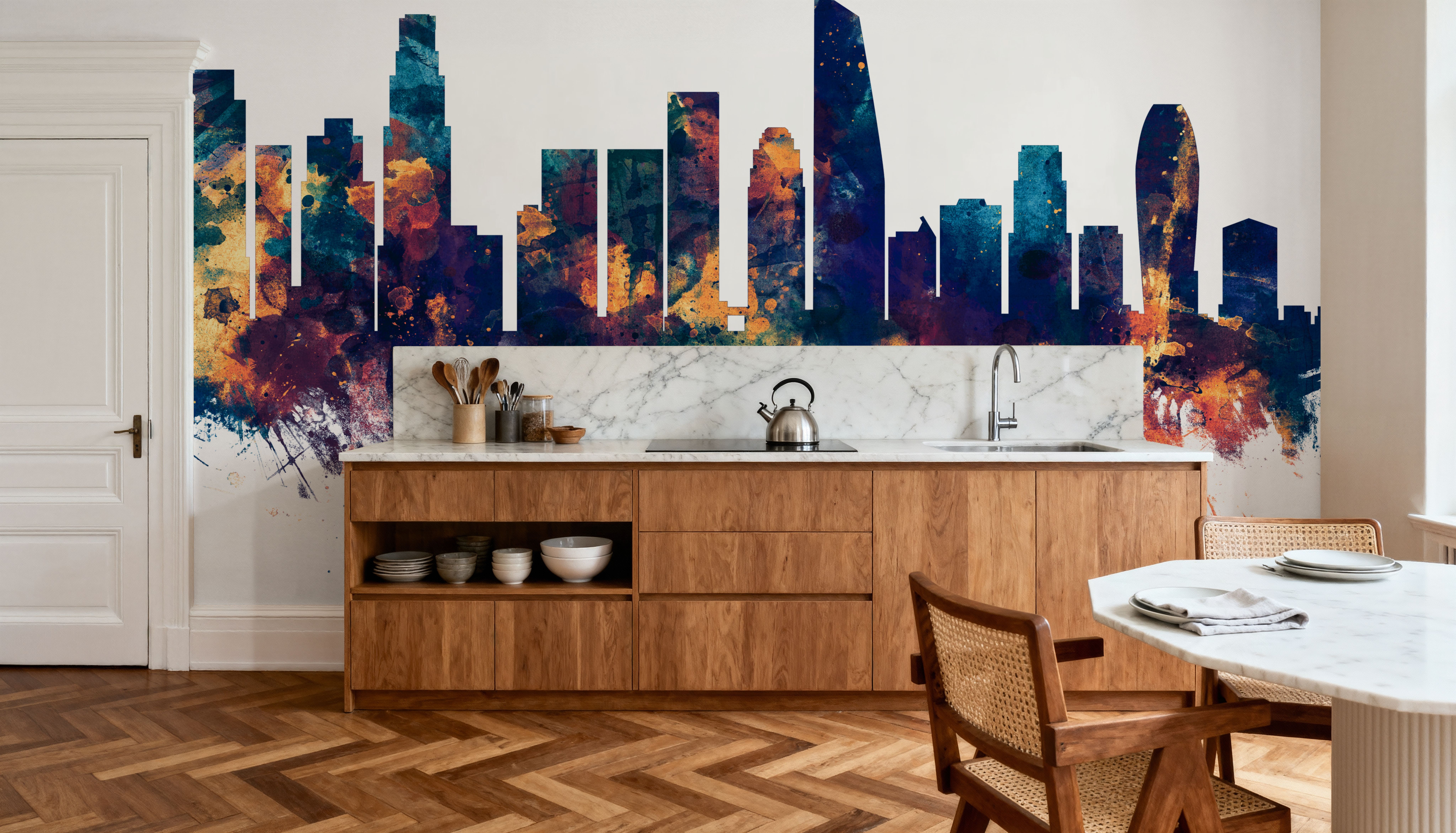 Los Angeles Skyline Blue & Bronze