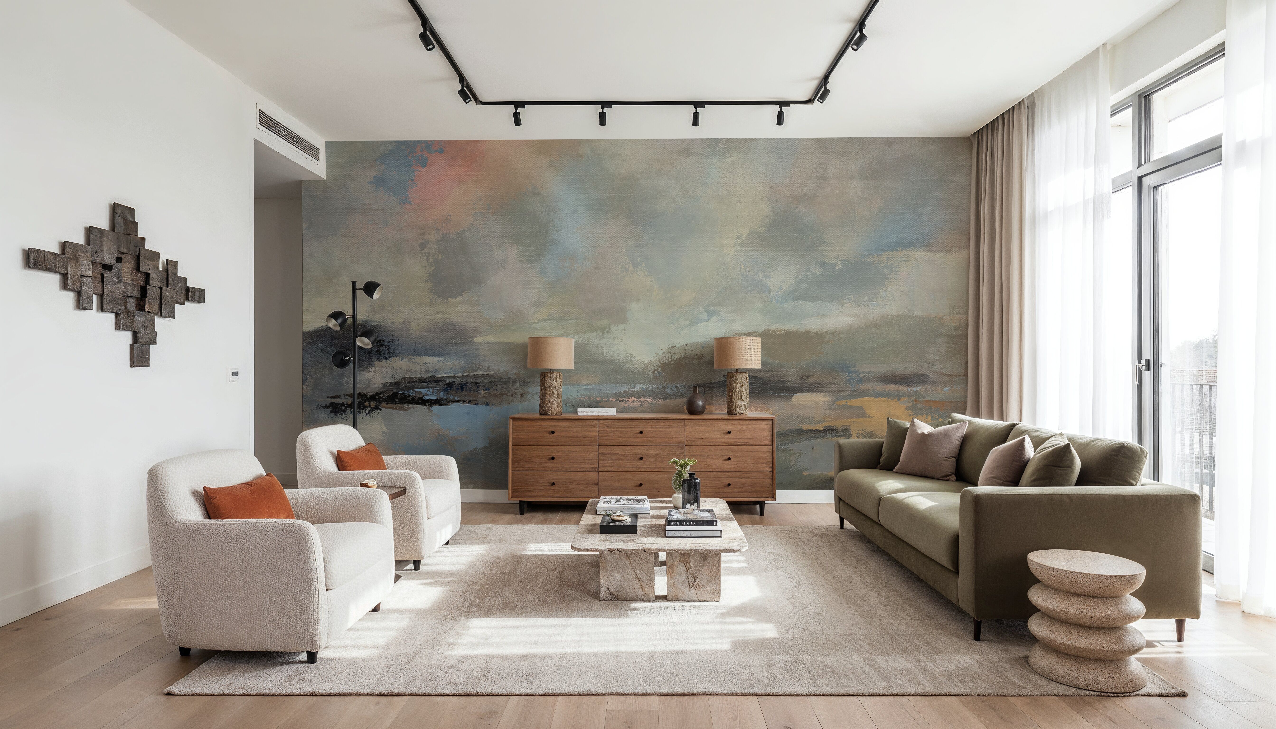 Oceanside Dusk, Behang