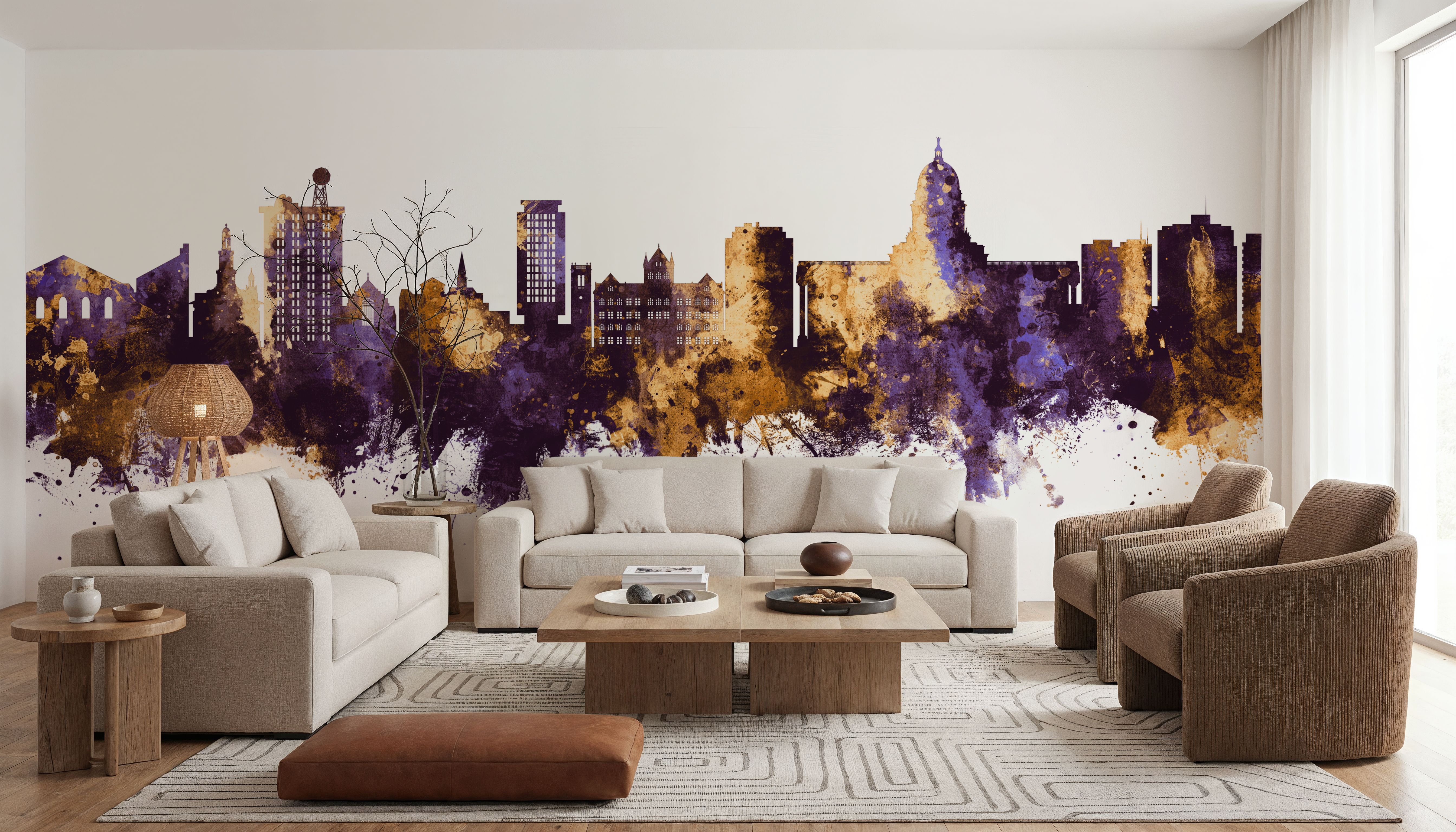 Madison Wisconsin Skyline Purple & Gold