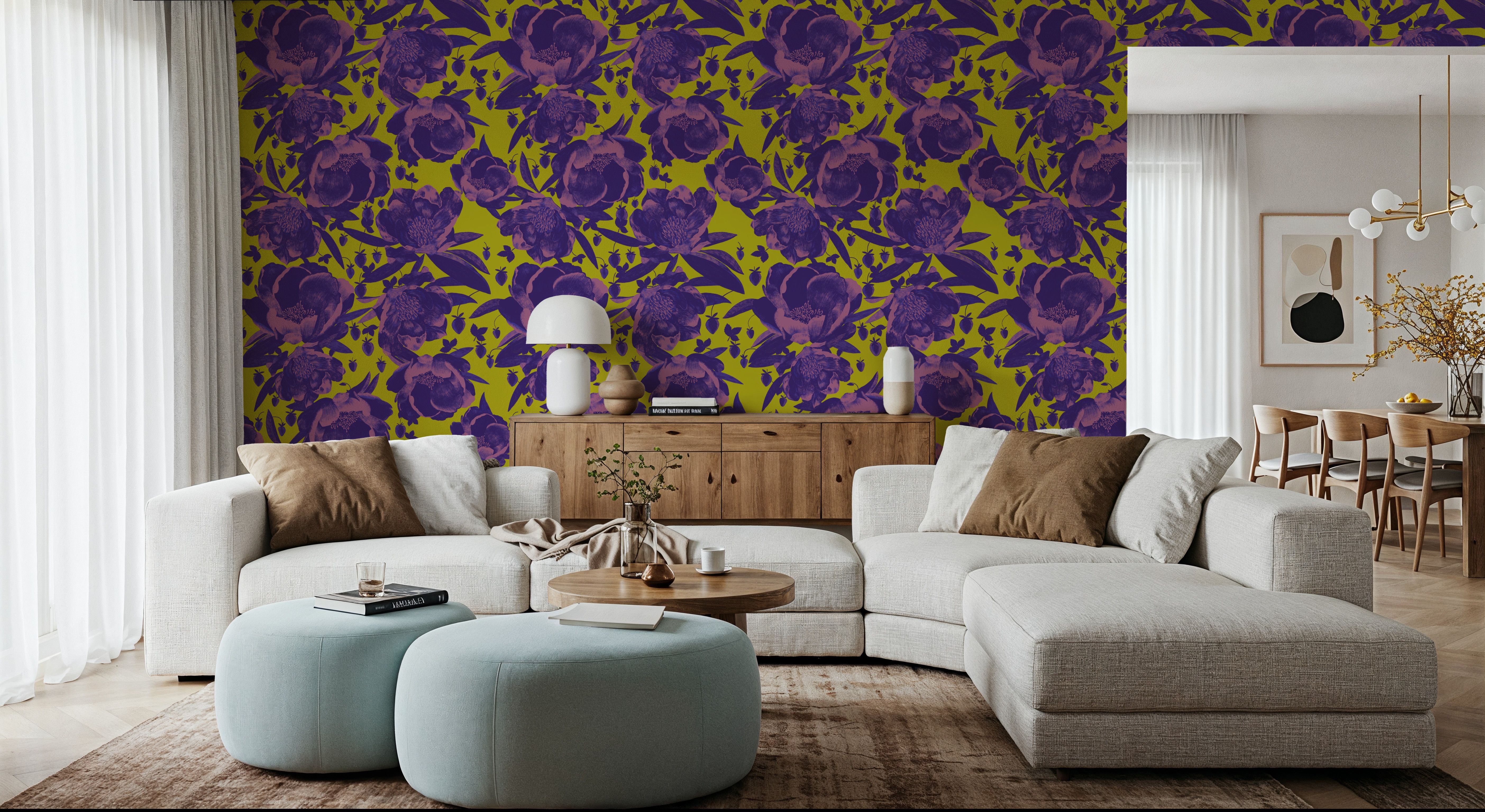 Pop Peonies, Purple & Lime