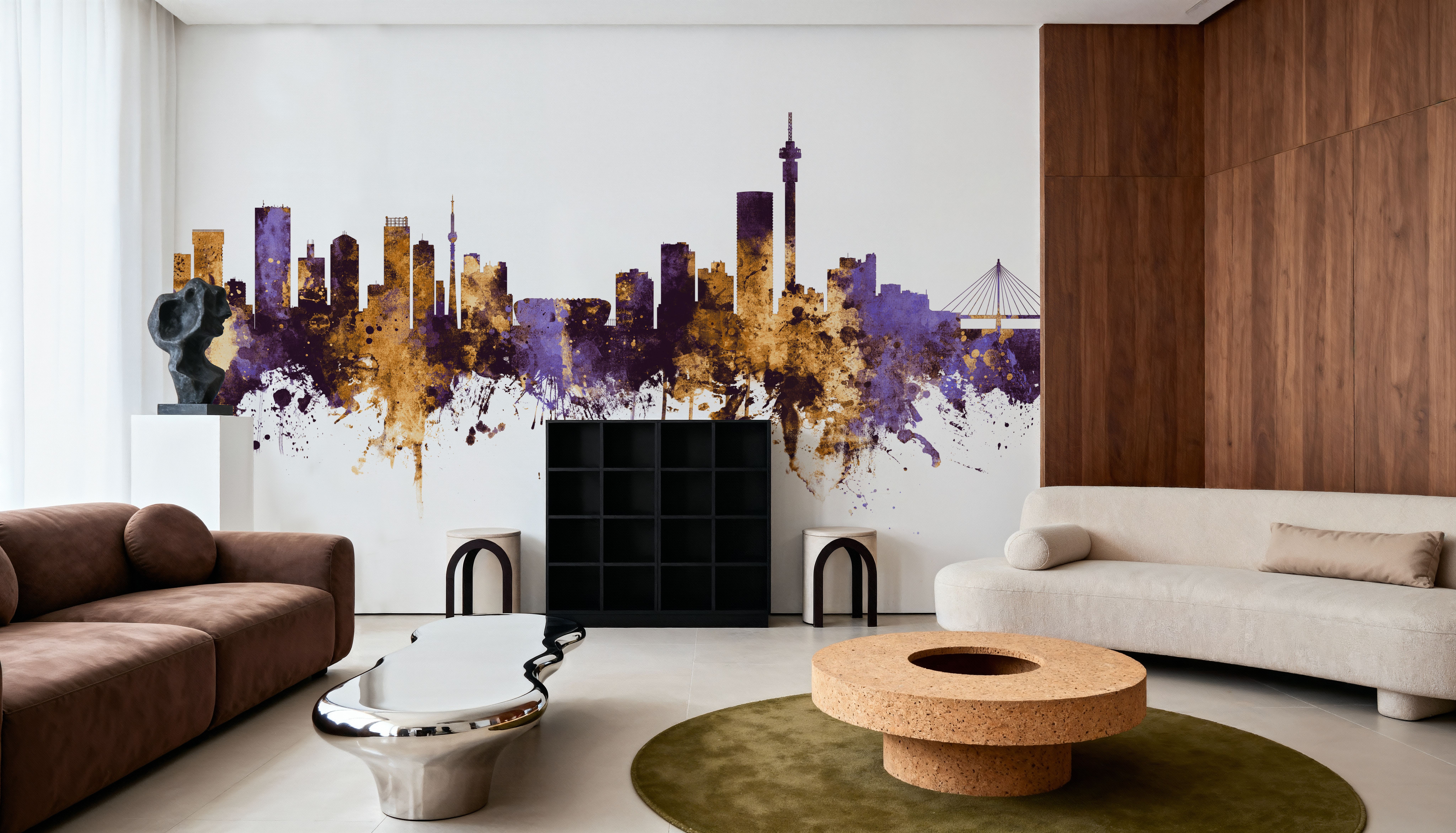 Johannesburg South Africa Skyline Purple & Gold