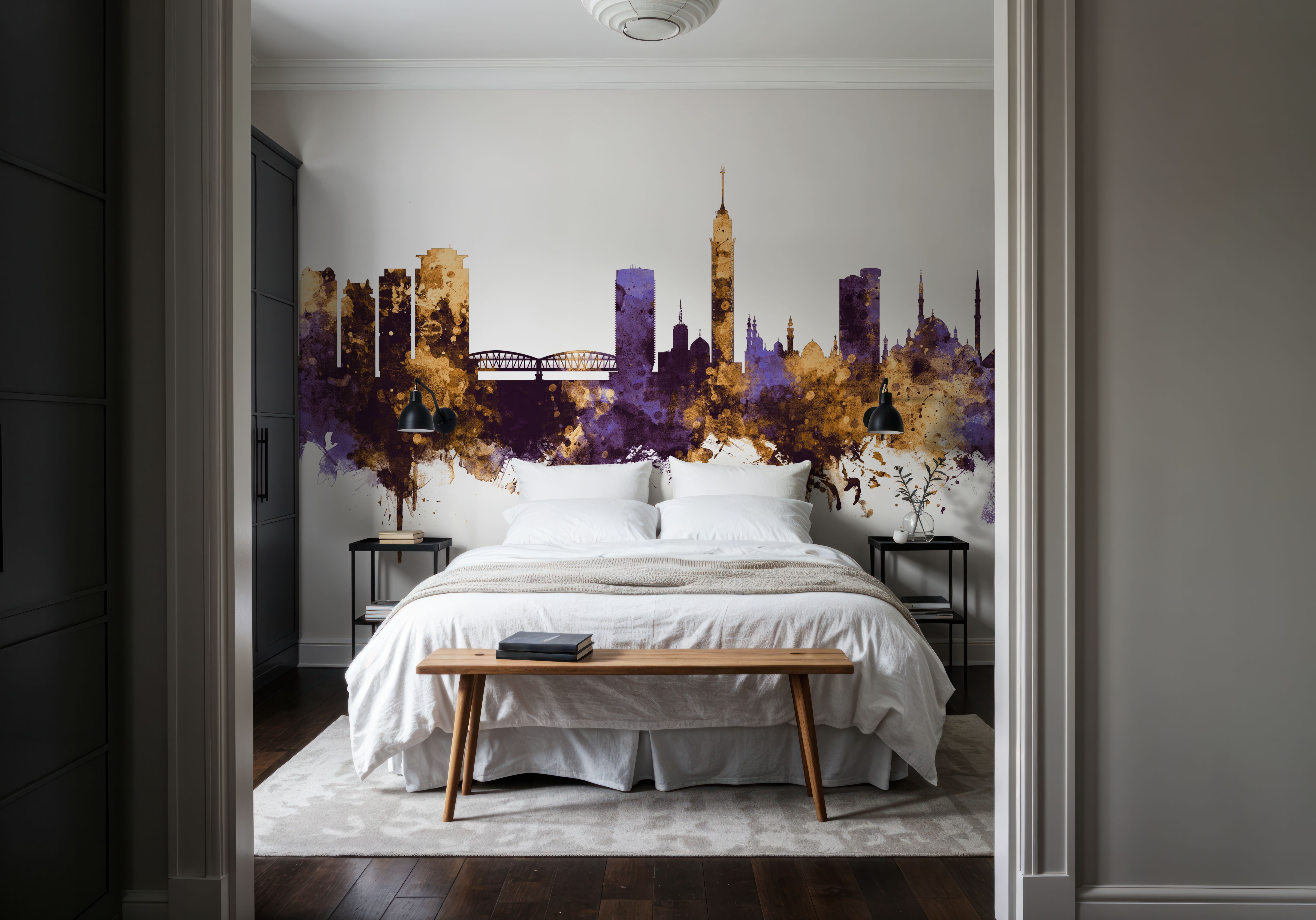 Cairo Egypt Skyline Purple & Gold