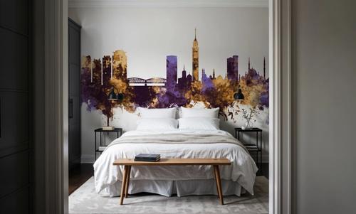 Cairo Egypt Skyline Purple & Gold