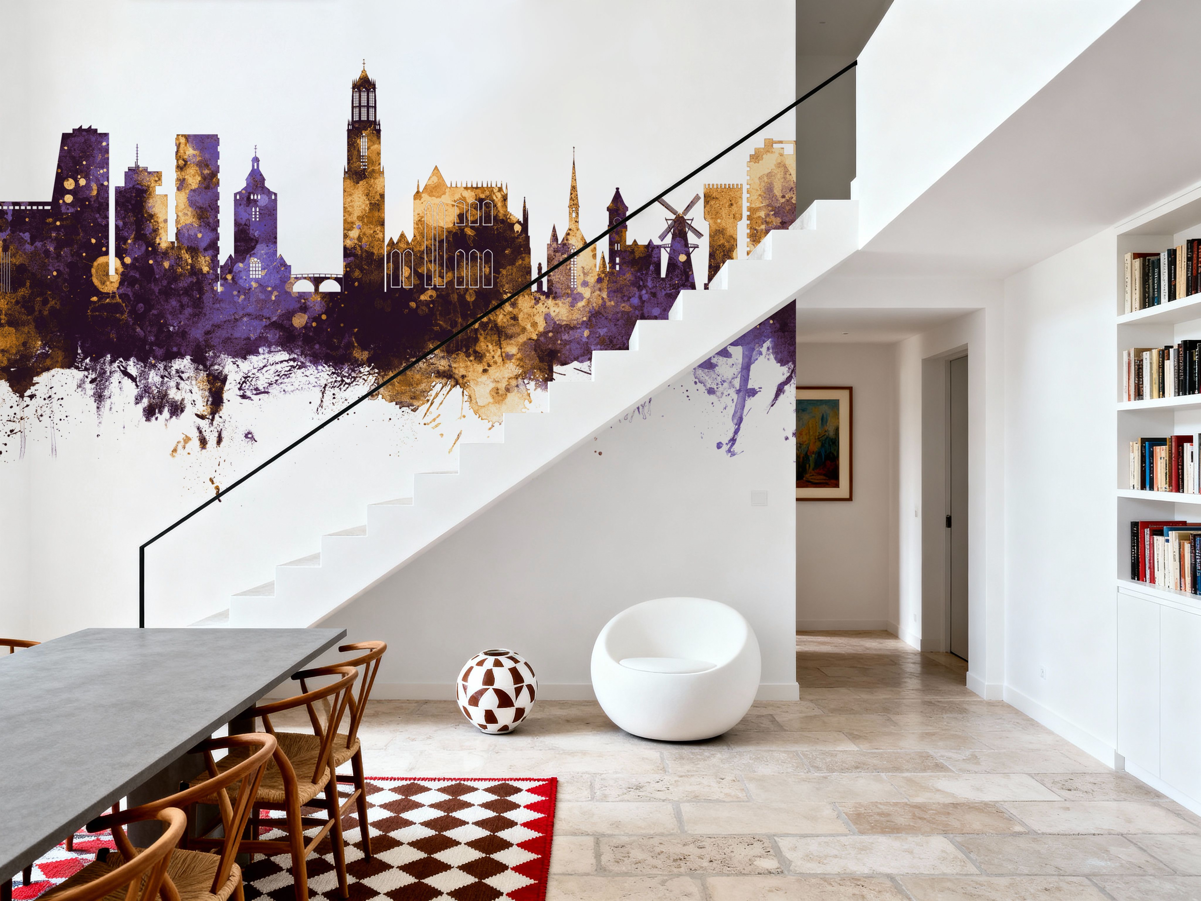 Utrecht The Netherlands Skyline Purple & Gold