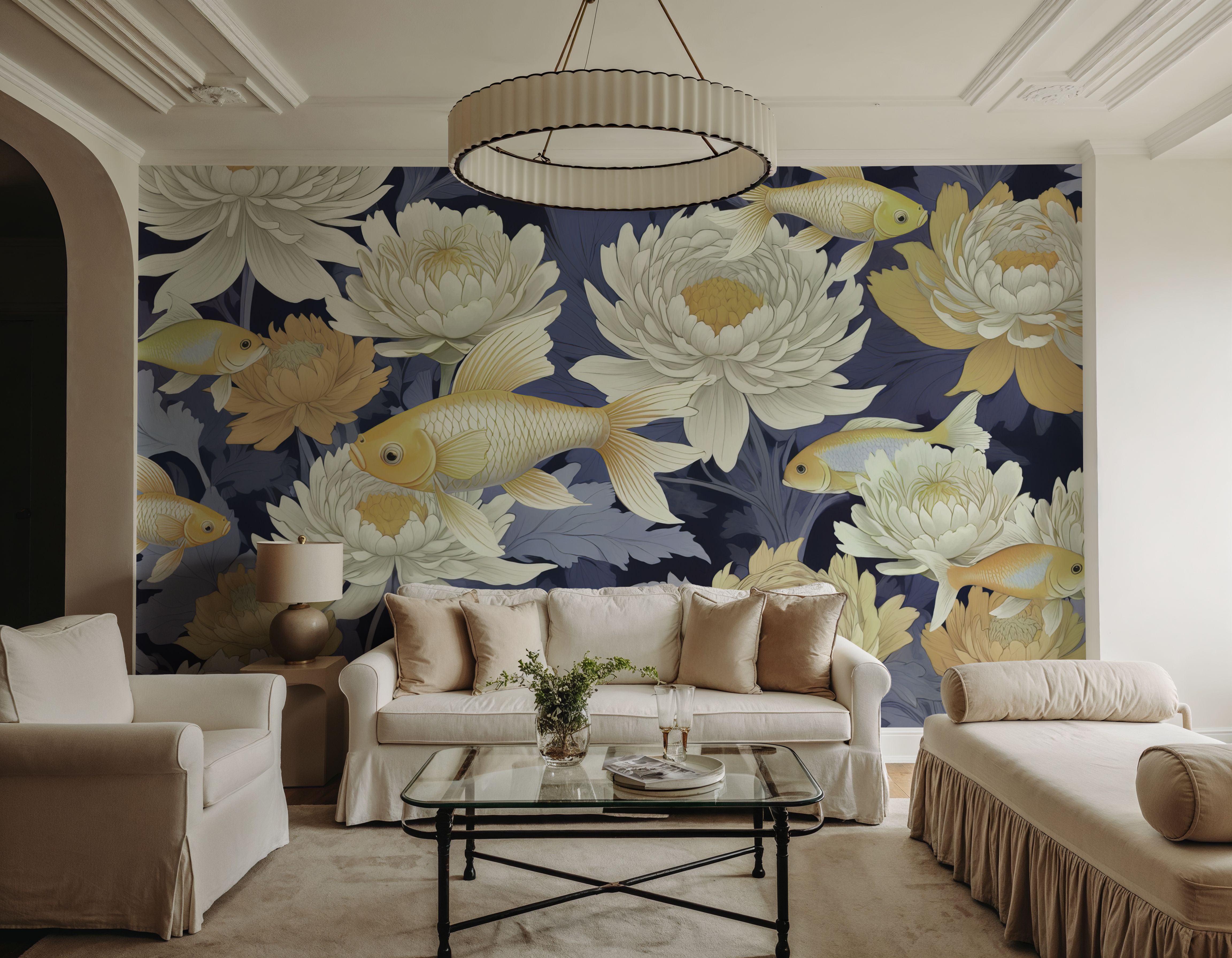 Dancing Fish, Yellow on Purple