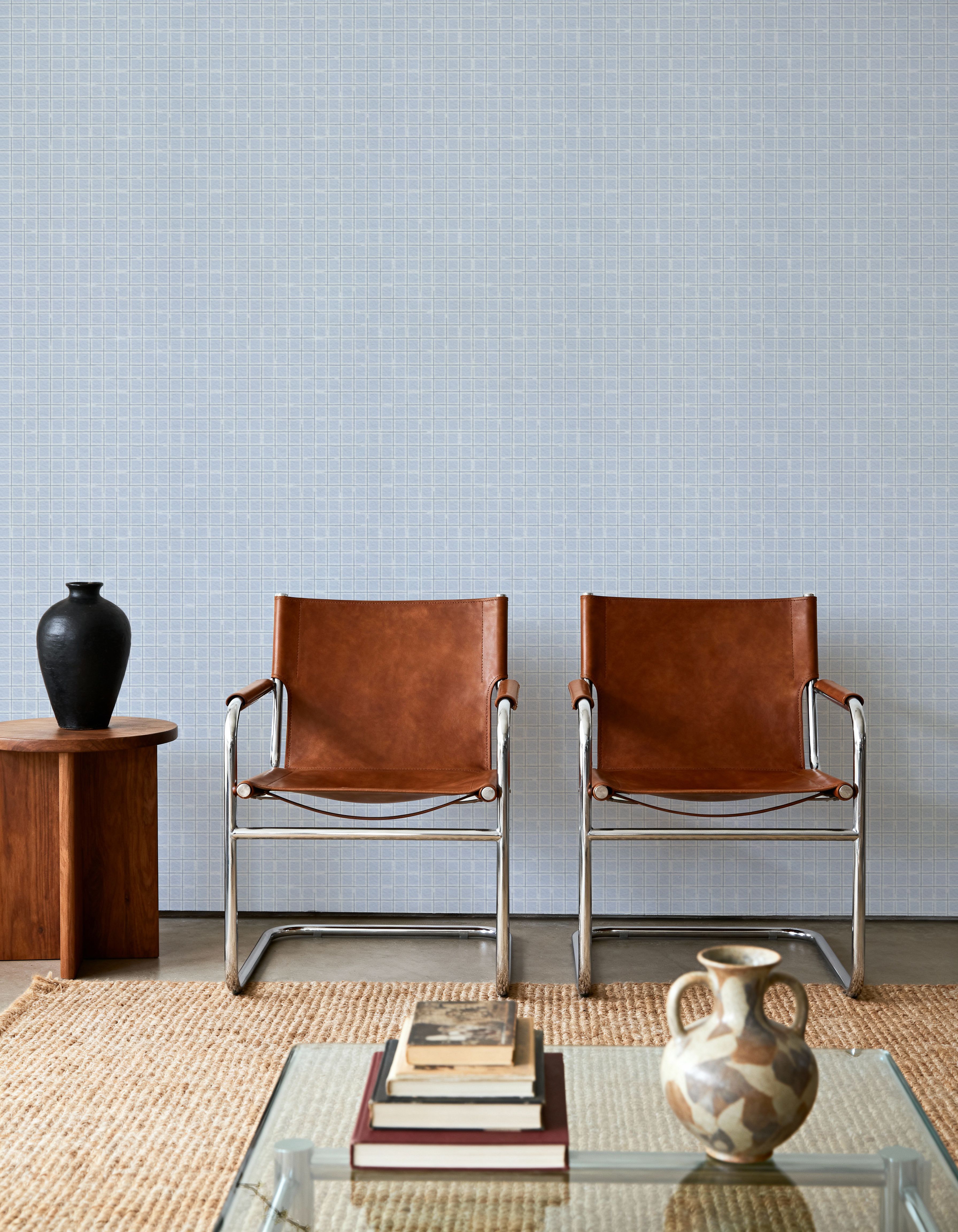 Weathered Checks, Soft Blue