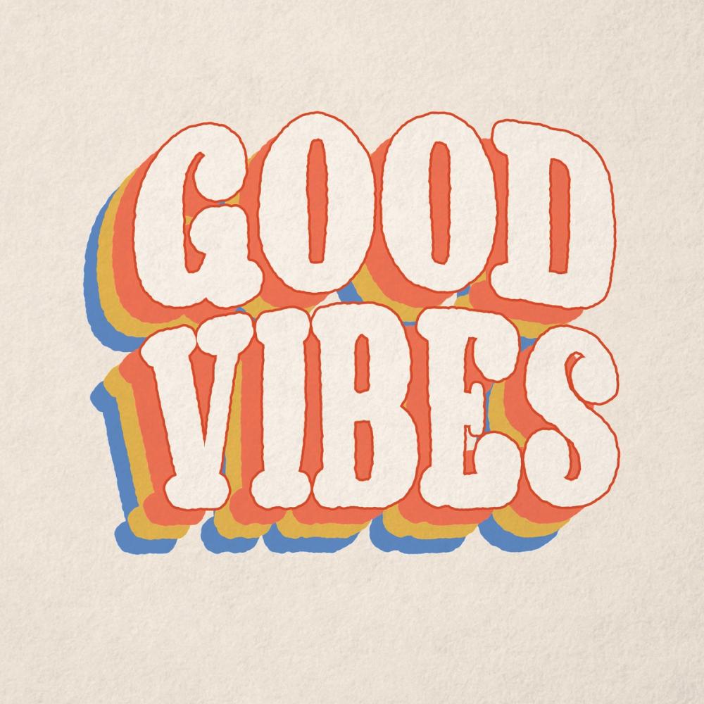Wall mural with words: Good Vibes
