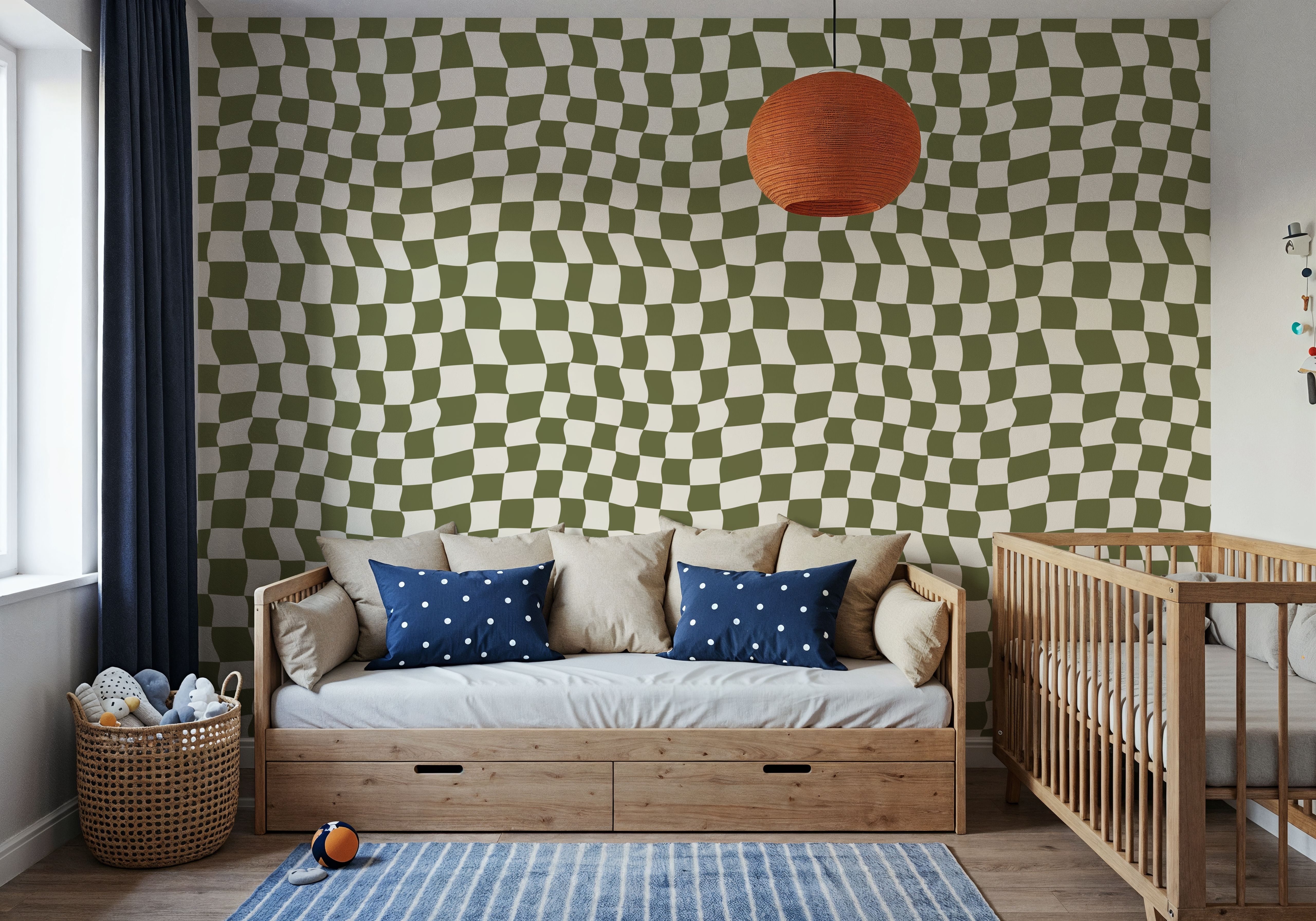 Warped Checkerboard, Olive