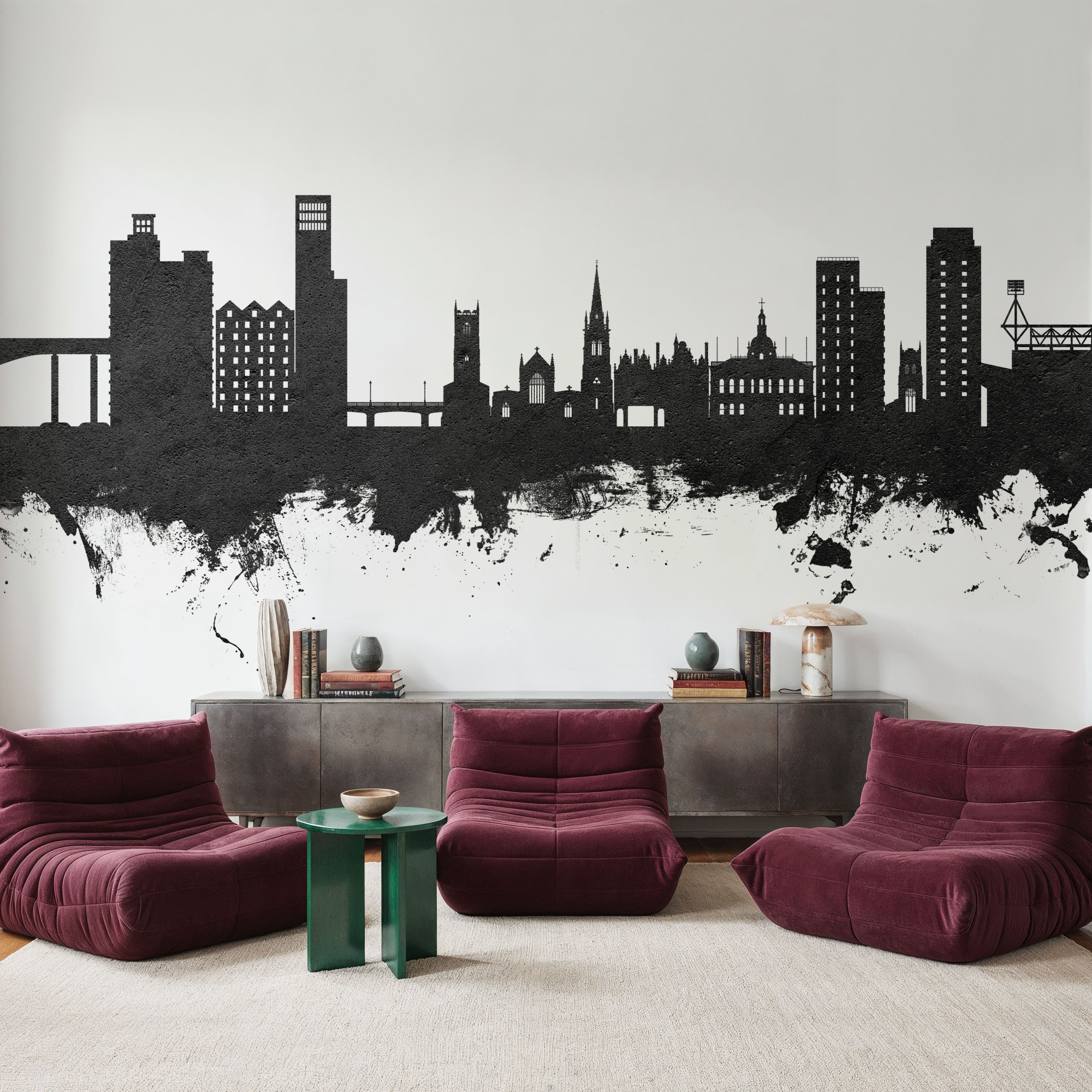 Ipswich England Skyline Black & White