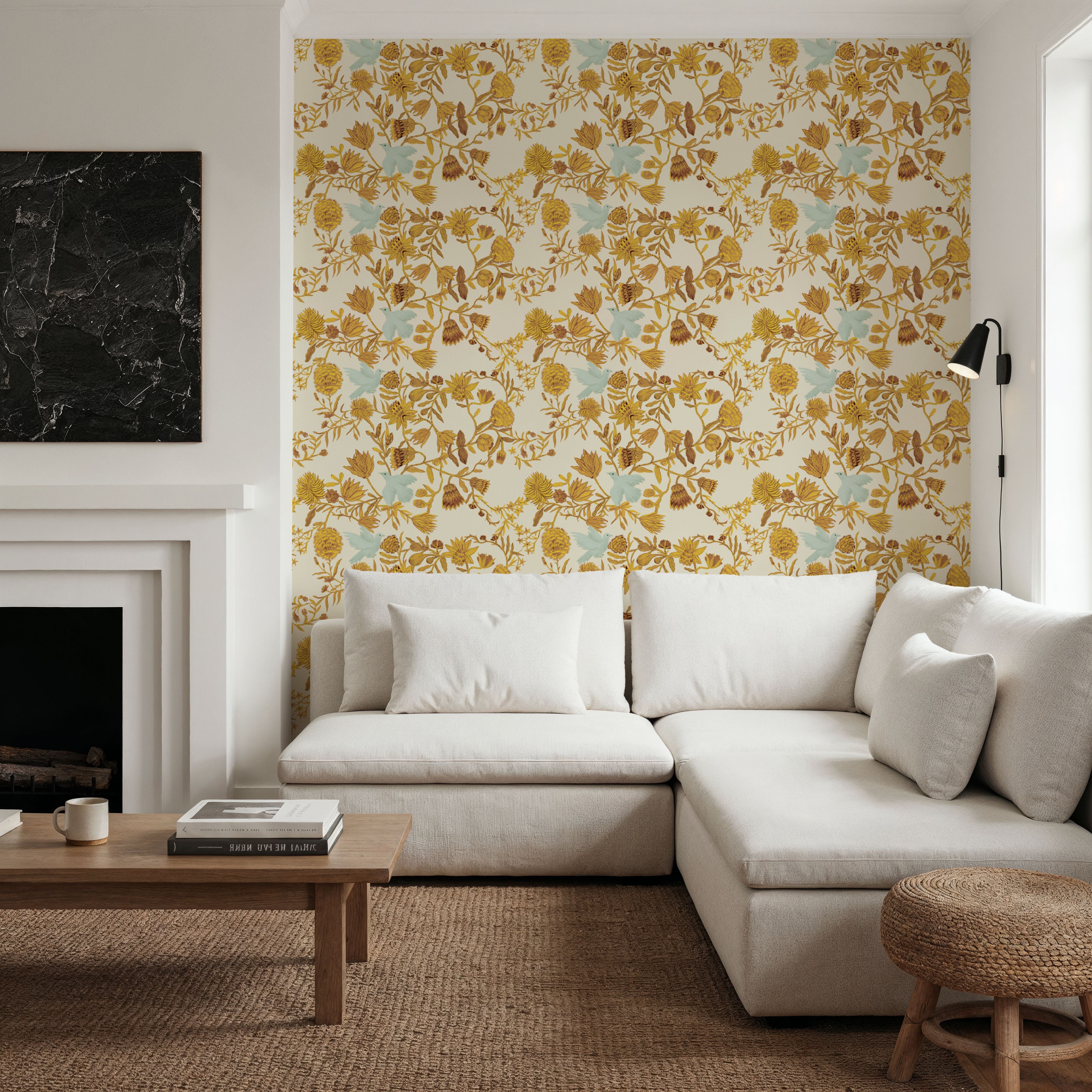 Miracle Blossoms and Birds, Yellow