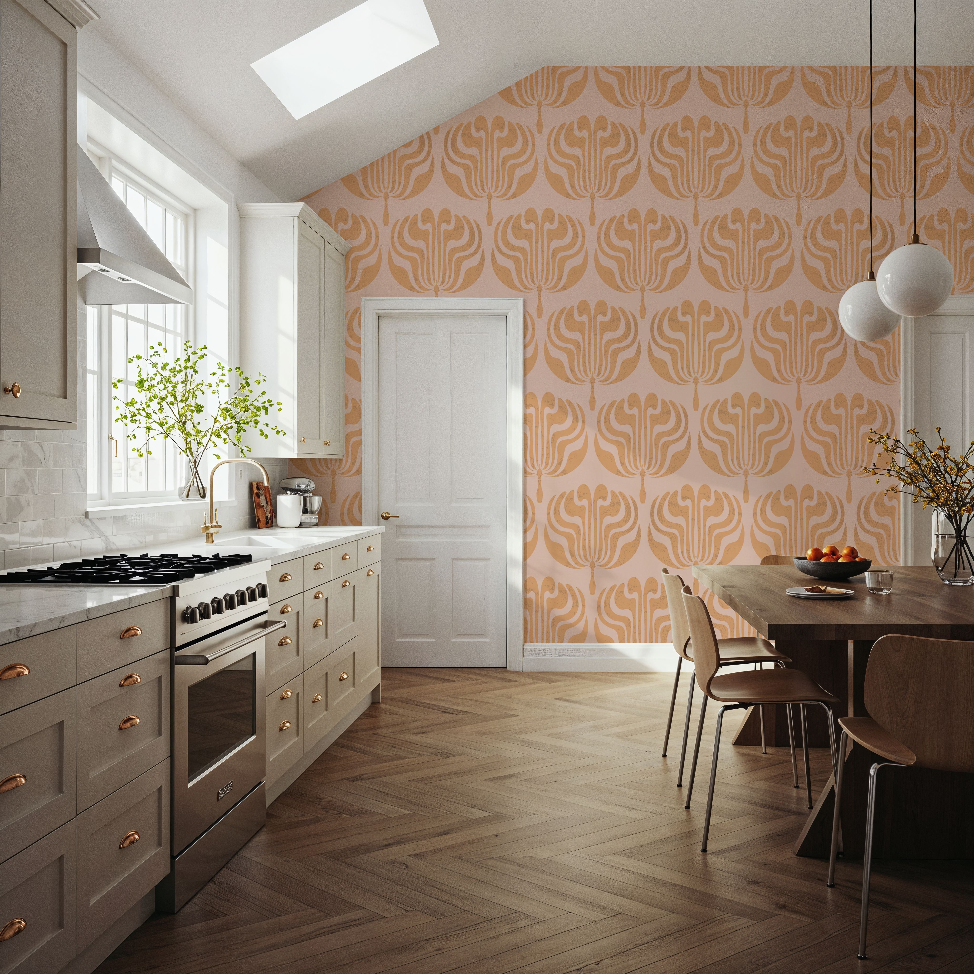 Fan Damask Orange