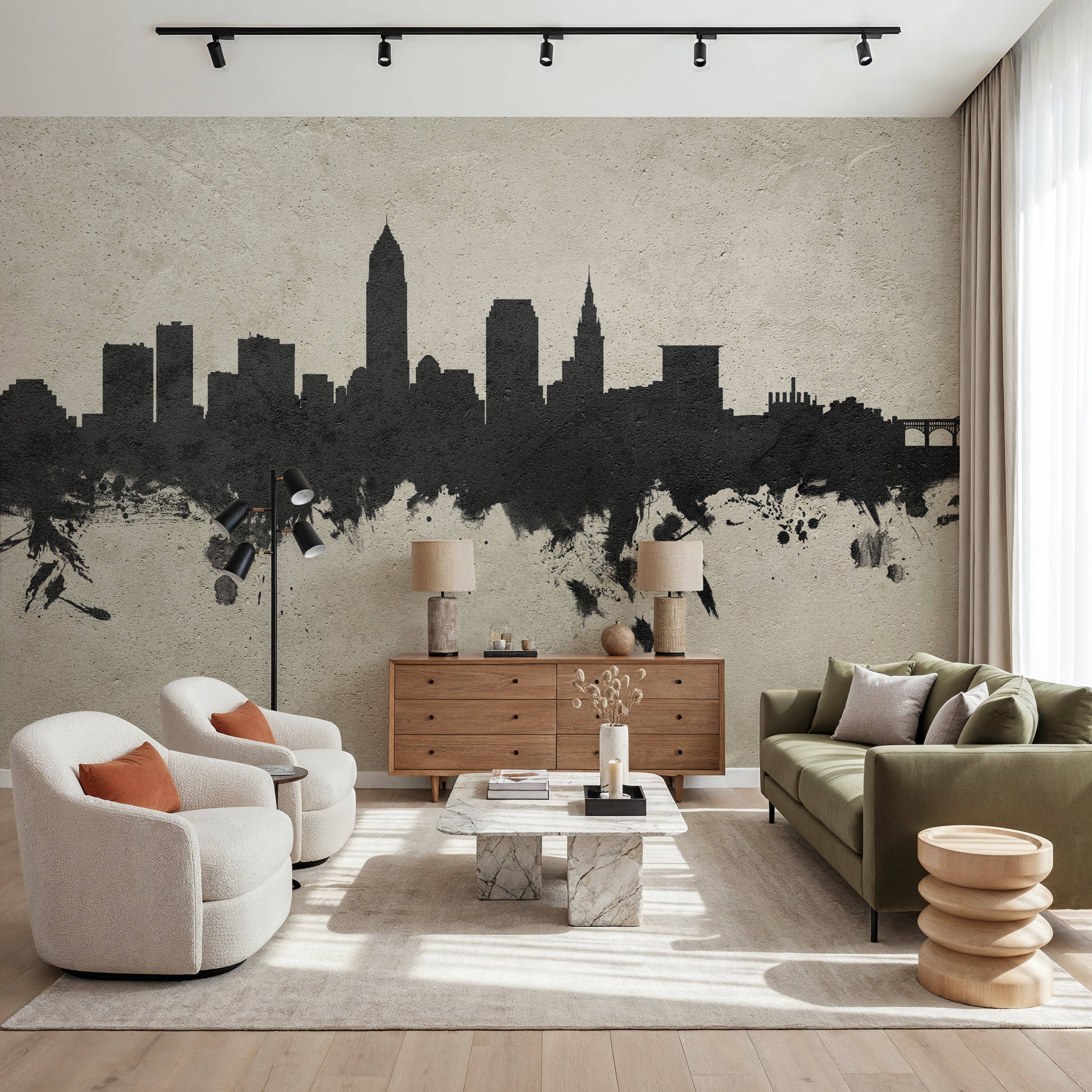 Cleveland Ohio Skyline Concrete