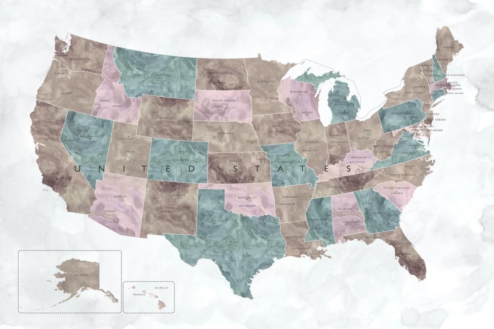 US State Map - Leire Wash