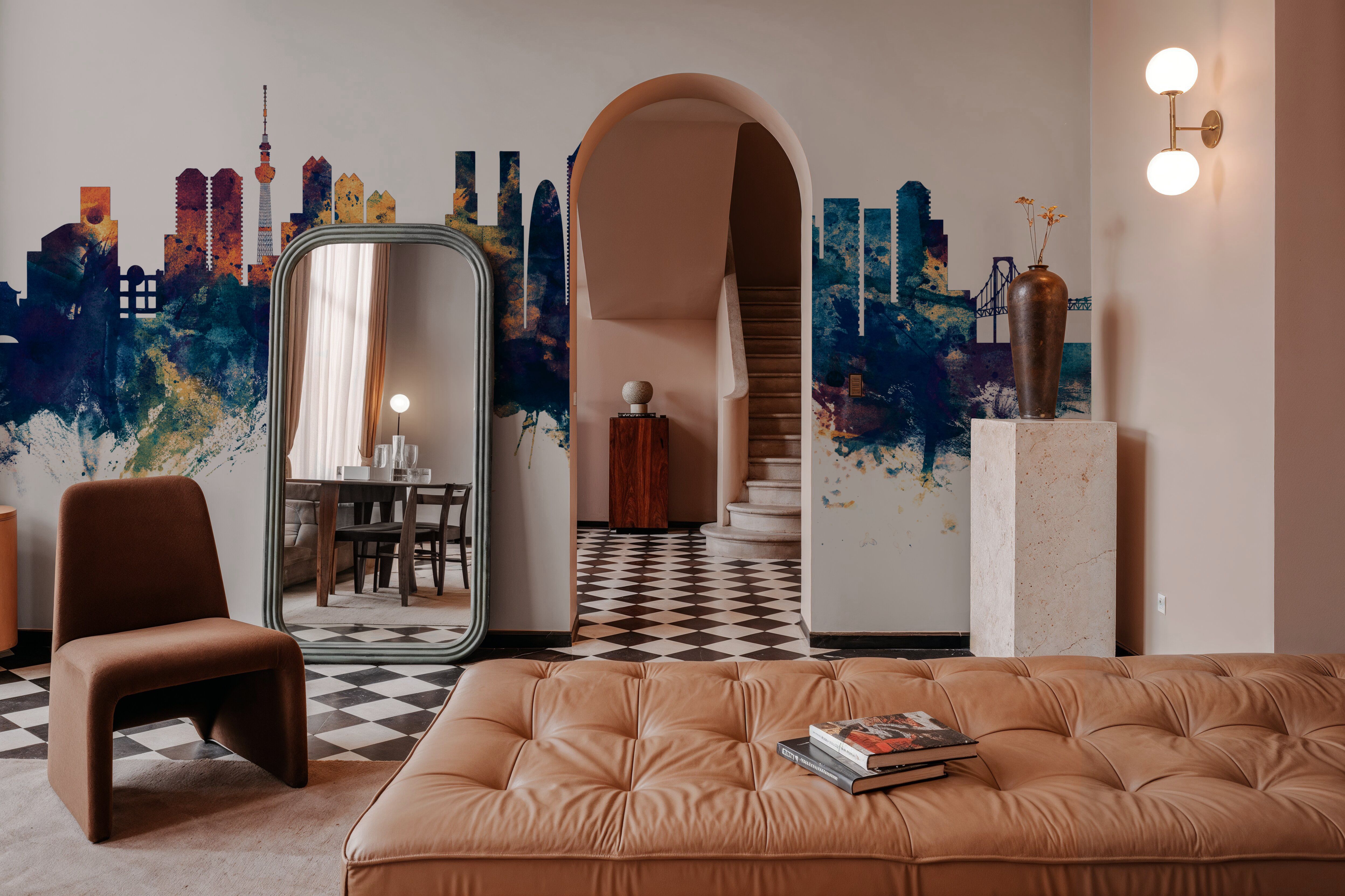 Tokyo Japan Skyline Blue & Bronze