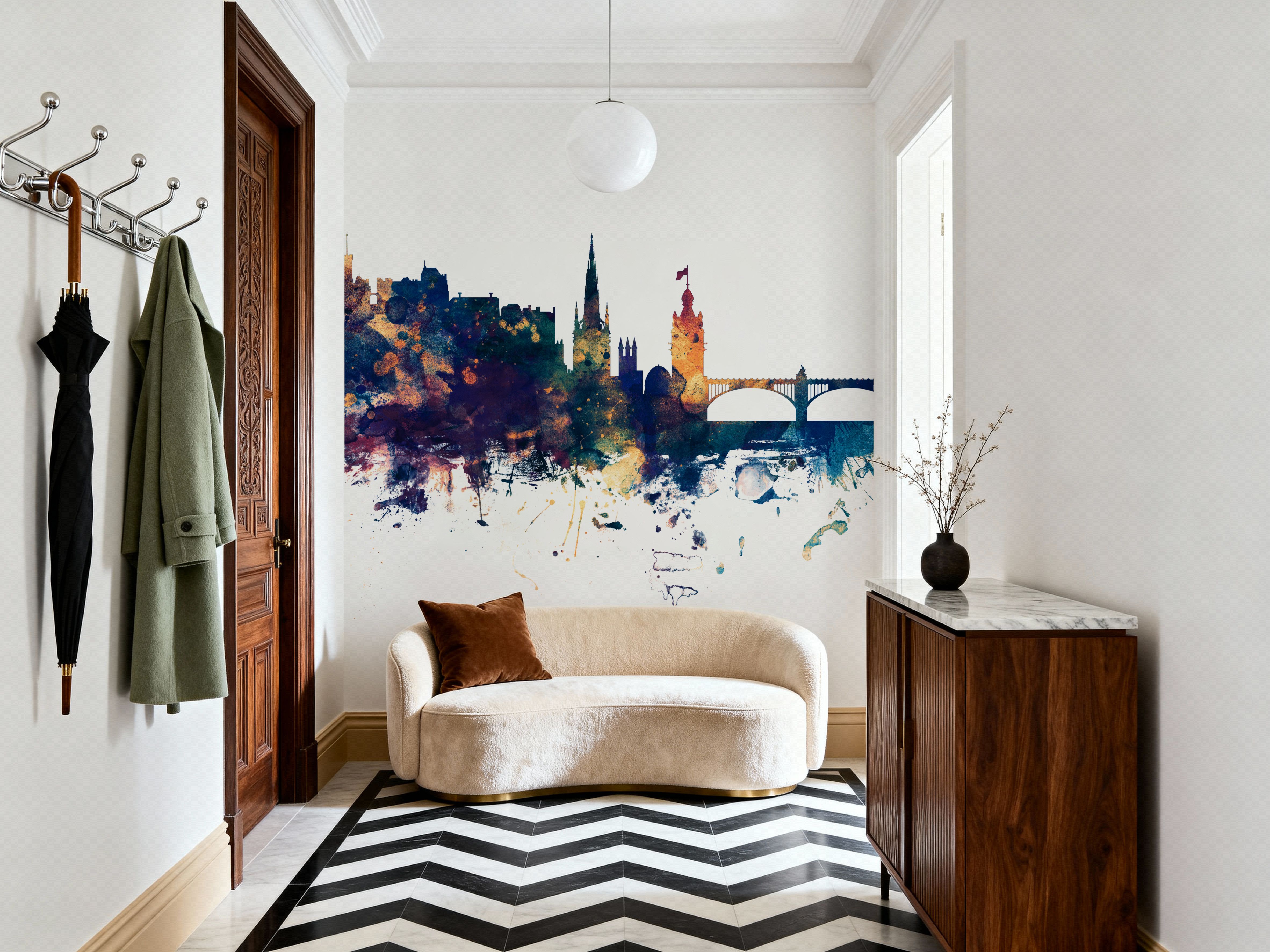 Edinburgh Scotland Skyline Blue & Bronze