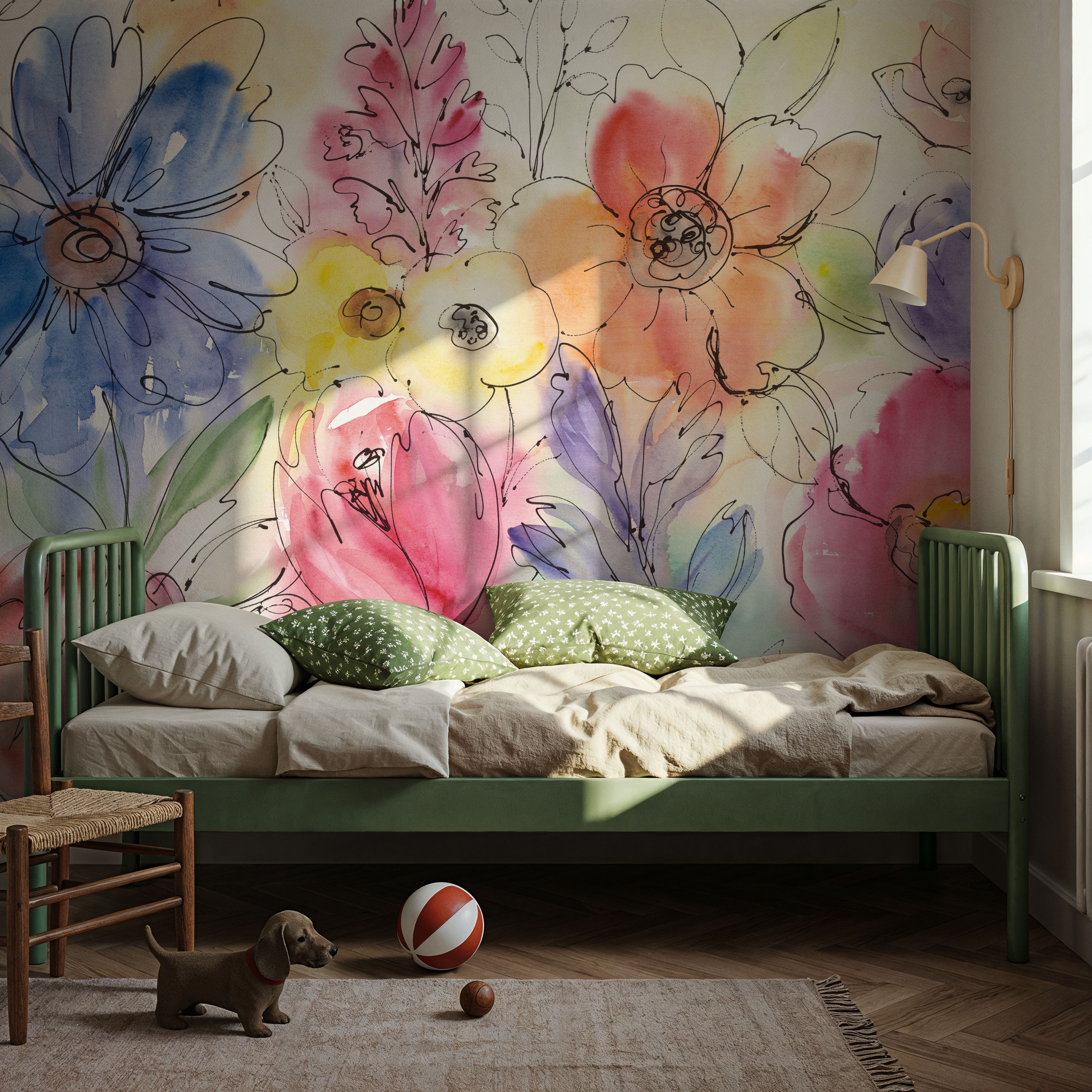 Bright Aquarelle Flowers