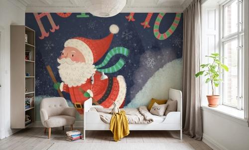 Skiing Santa