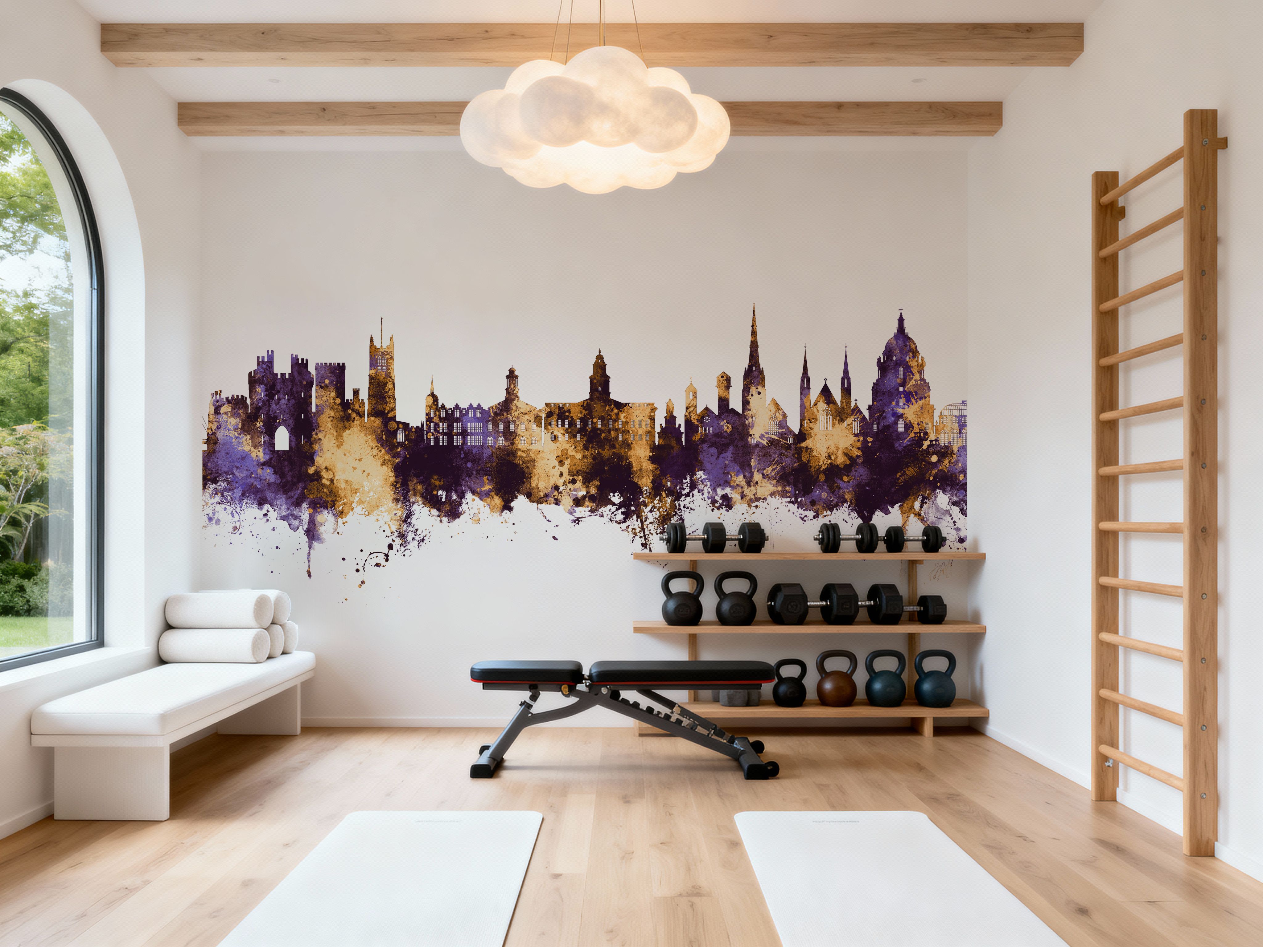 Lancaster England Skyline Purple & Gold