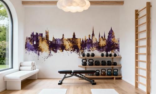 Lancaster England Skyline Purple & Gold