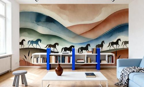 Tranquil Horse Escape in Art Deco