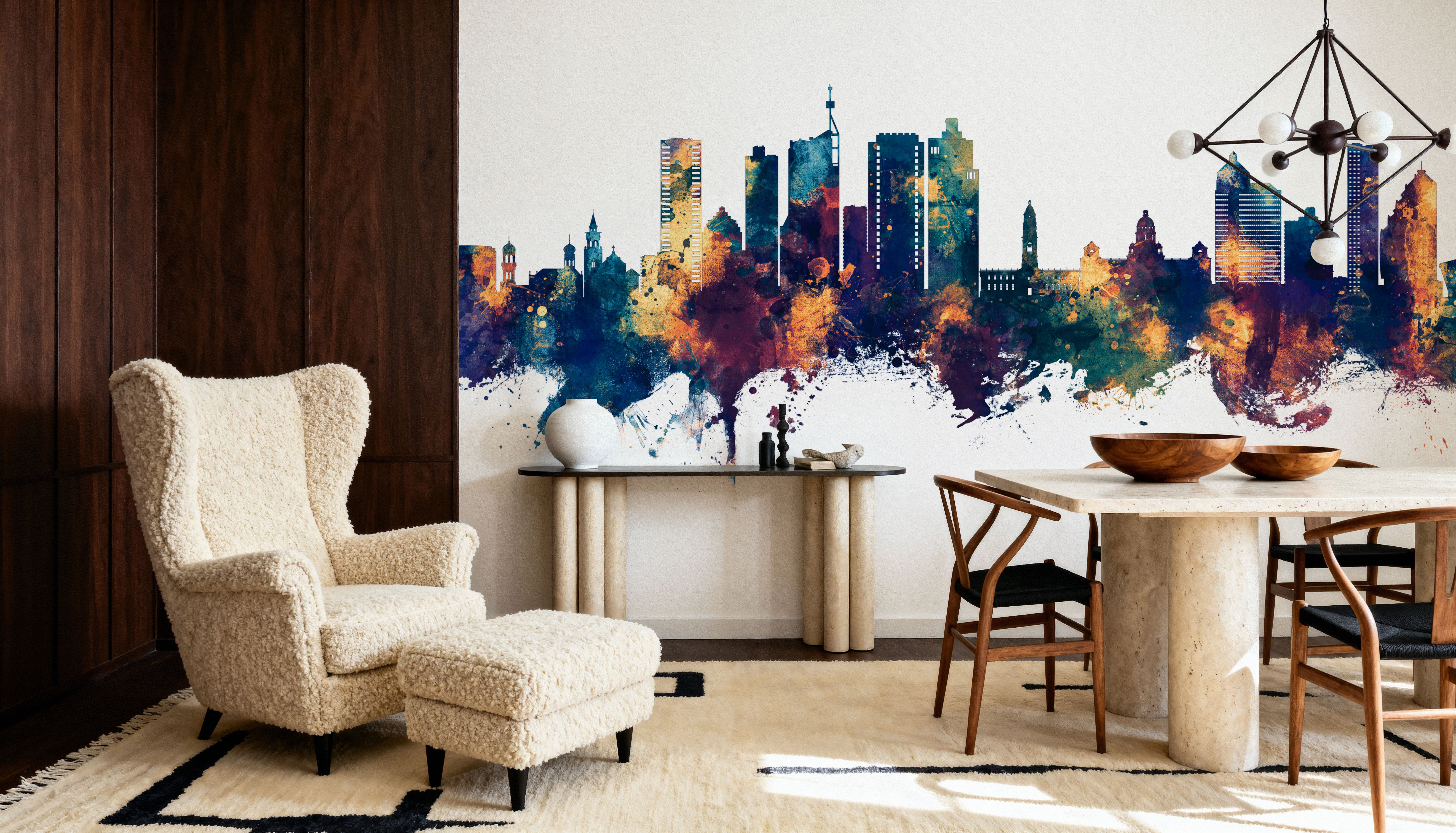 Durban South Africa Skyline Blue & Bronze
