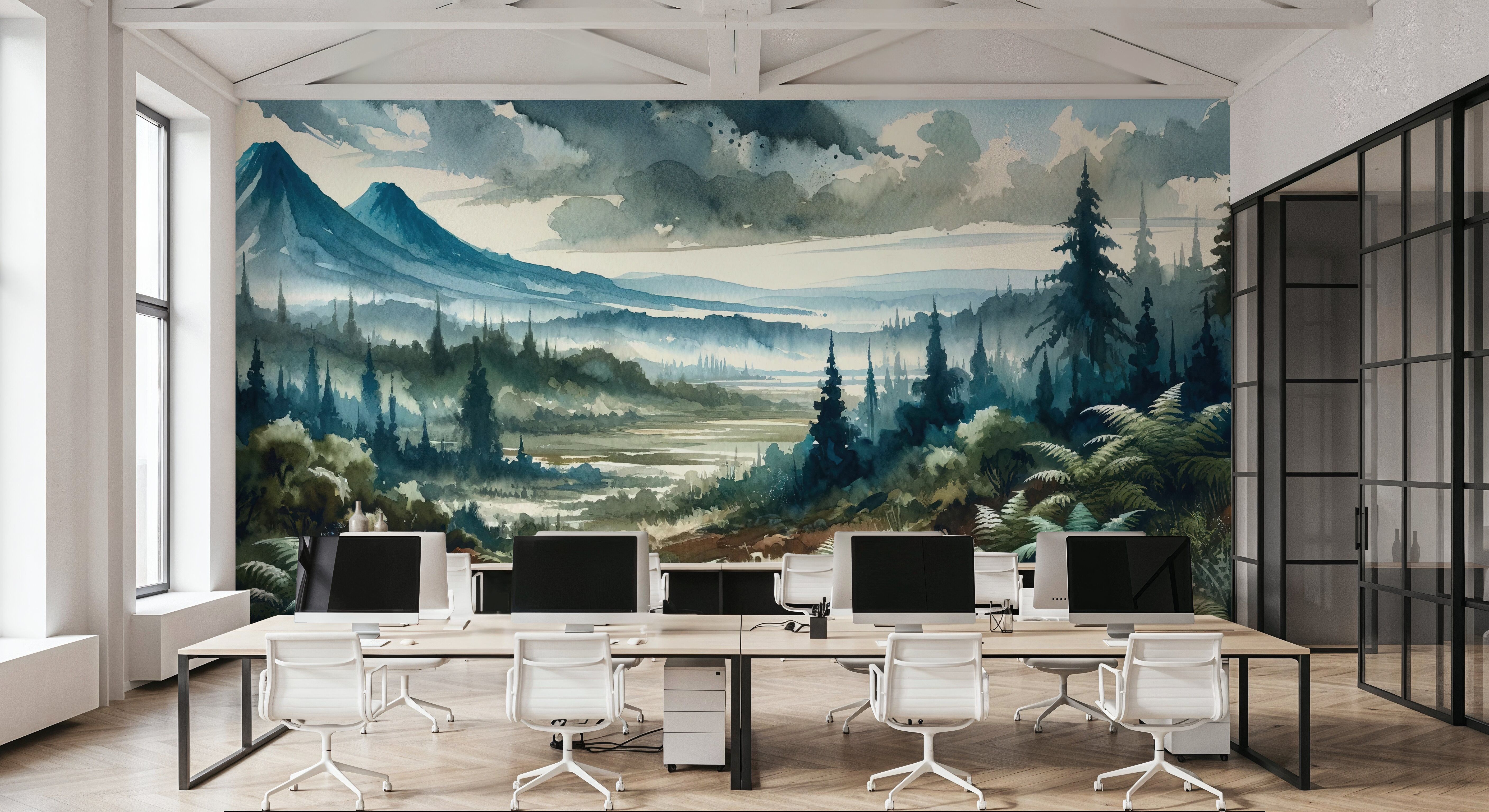 Misty Mountain Valley Landscape