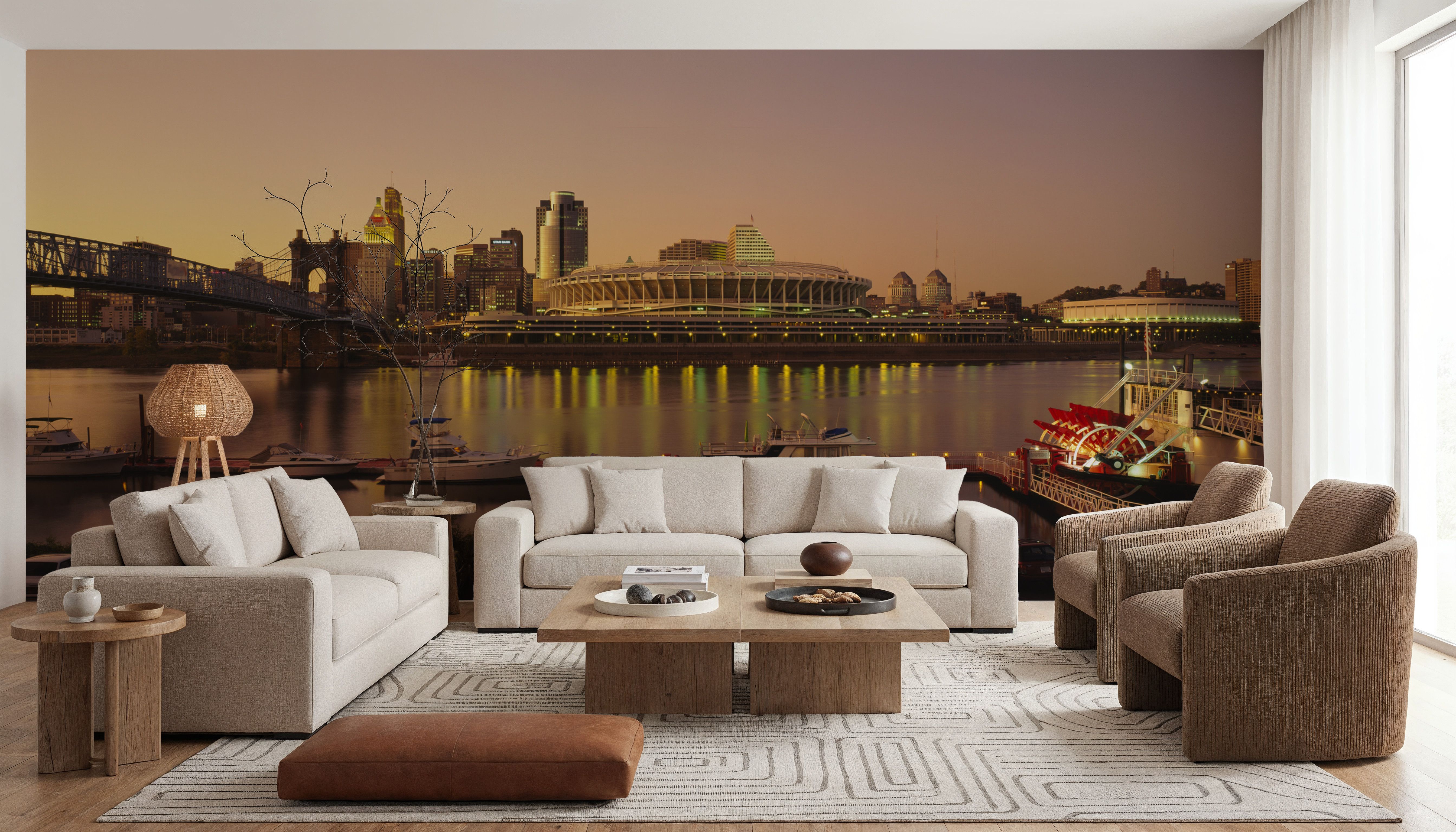 Riverfront Sunset Panorama