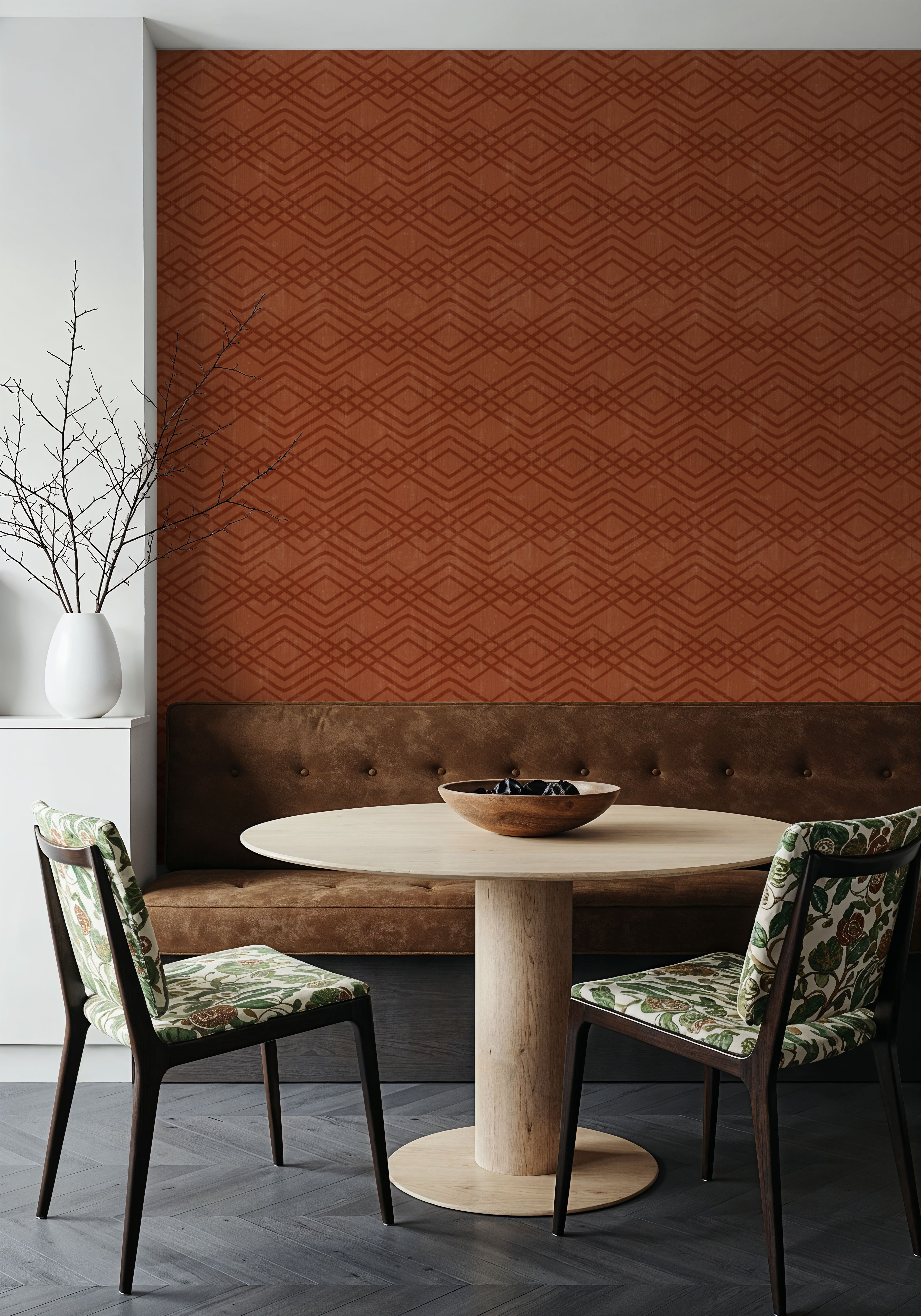 Woodland Waves Brown, Wallpaper