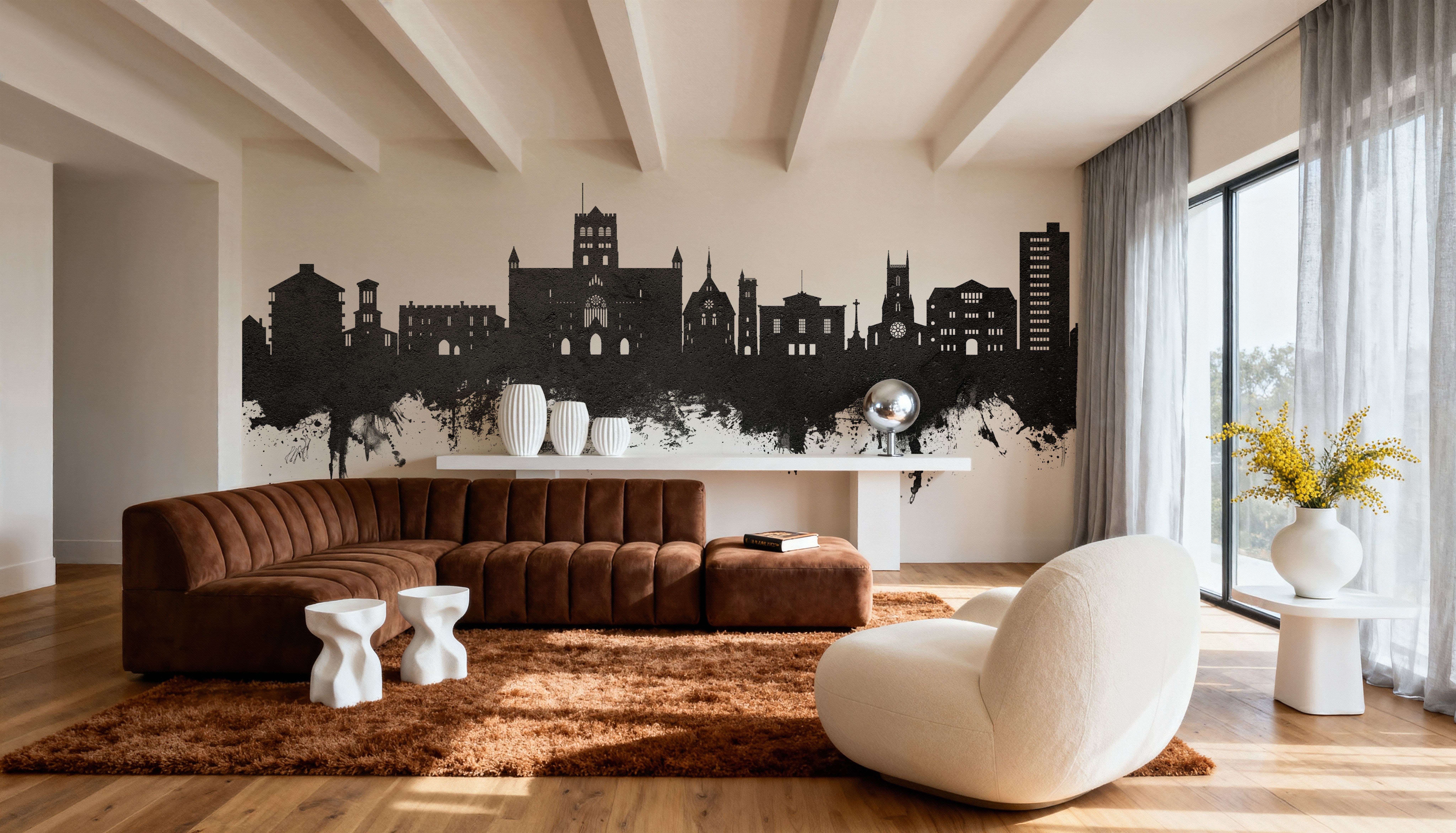 St Albans England Skyline Black & White