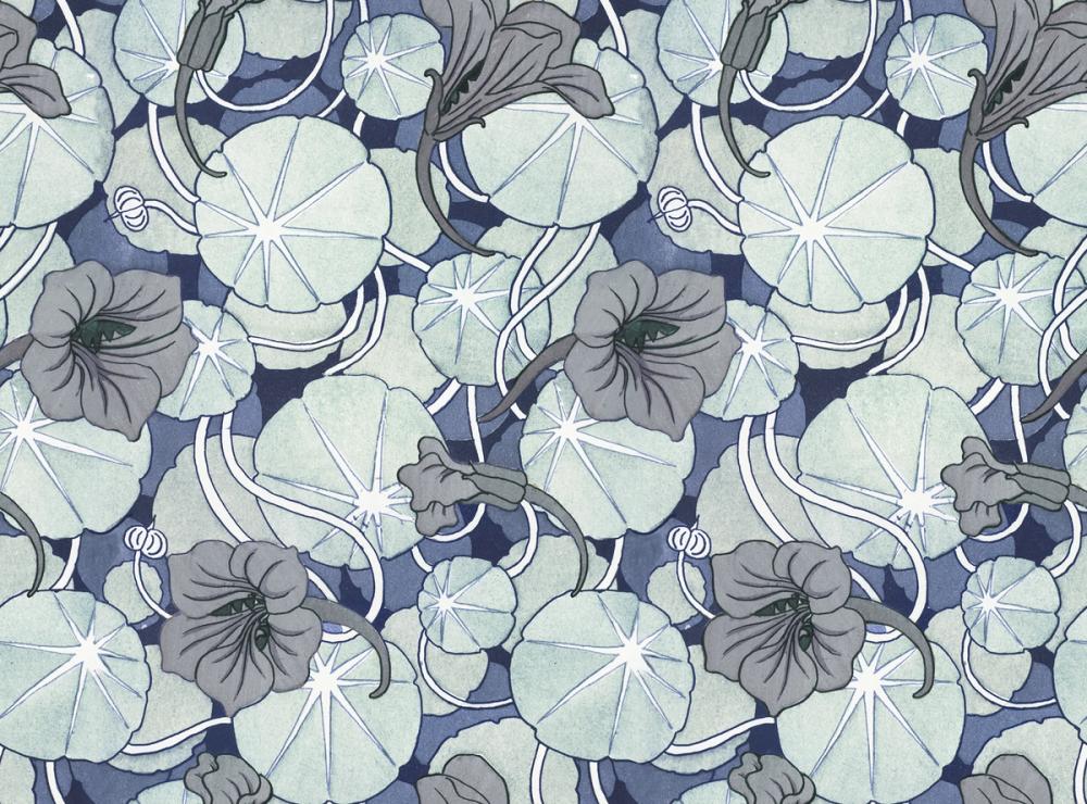 Nasturtium Verdure, Dove Blue