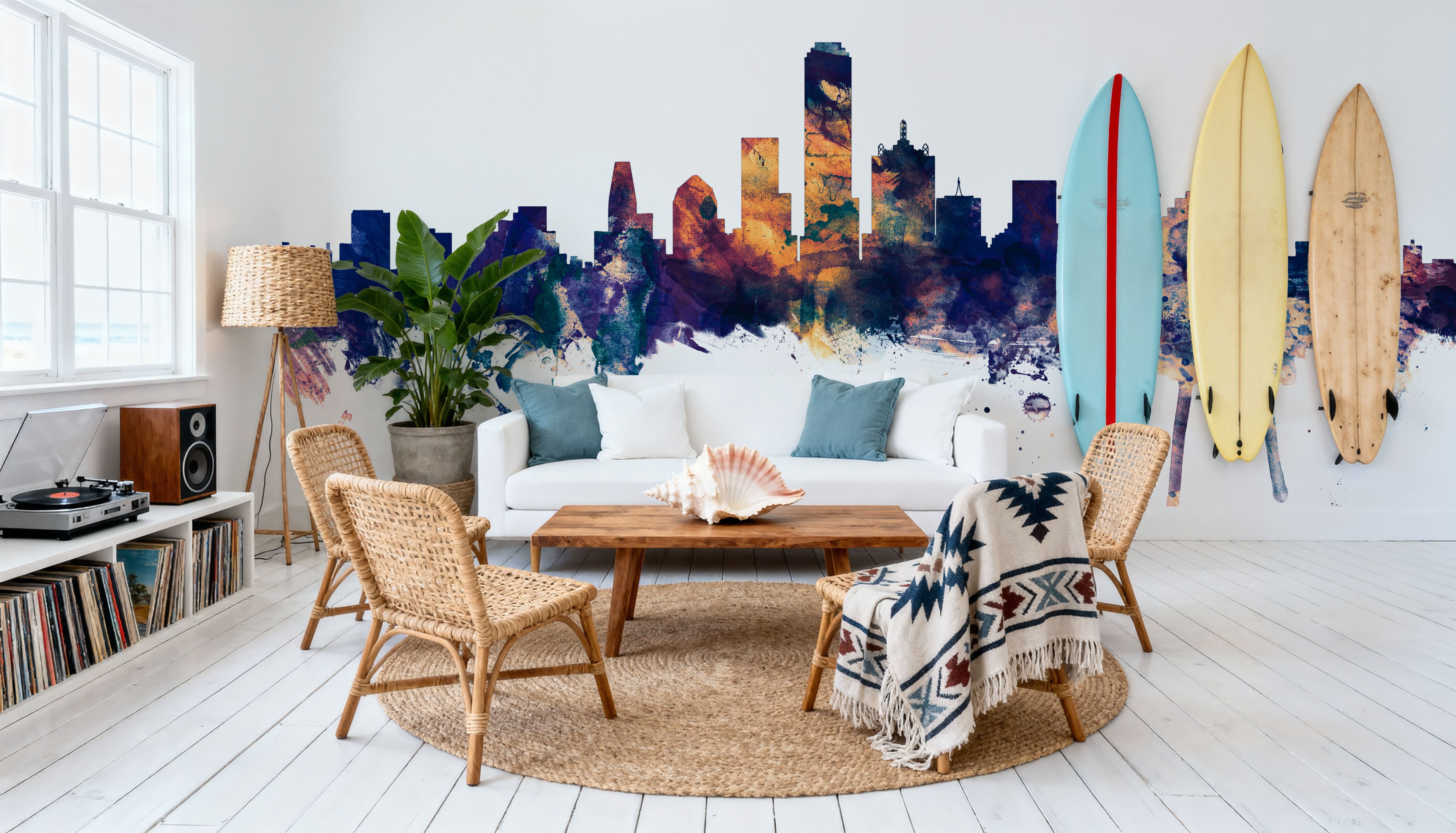 Dallas Skyline Blue & Bronze