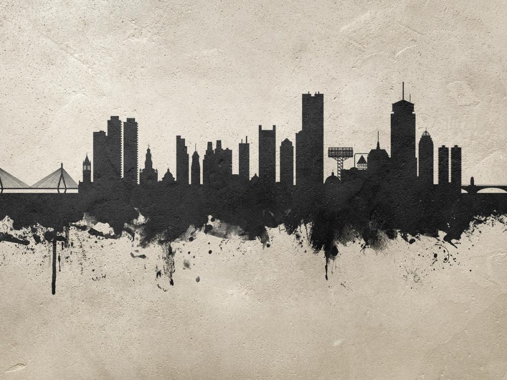 Boston Massachusettes Skyline Concrete