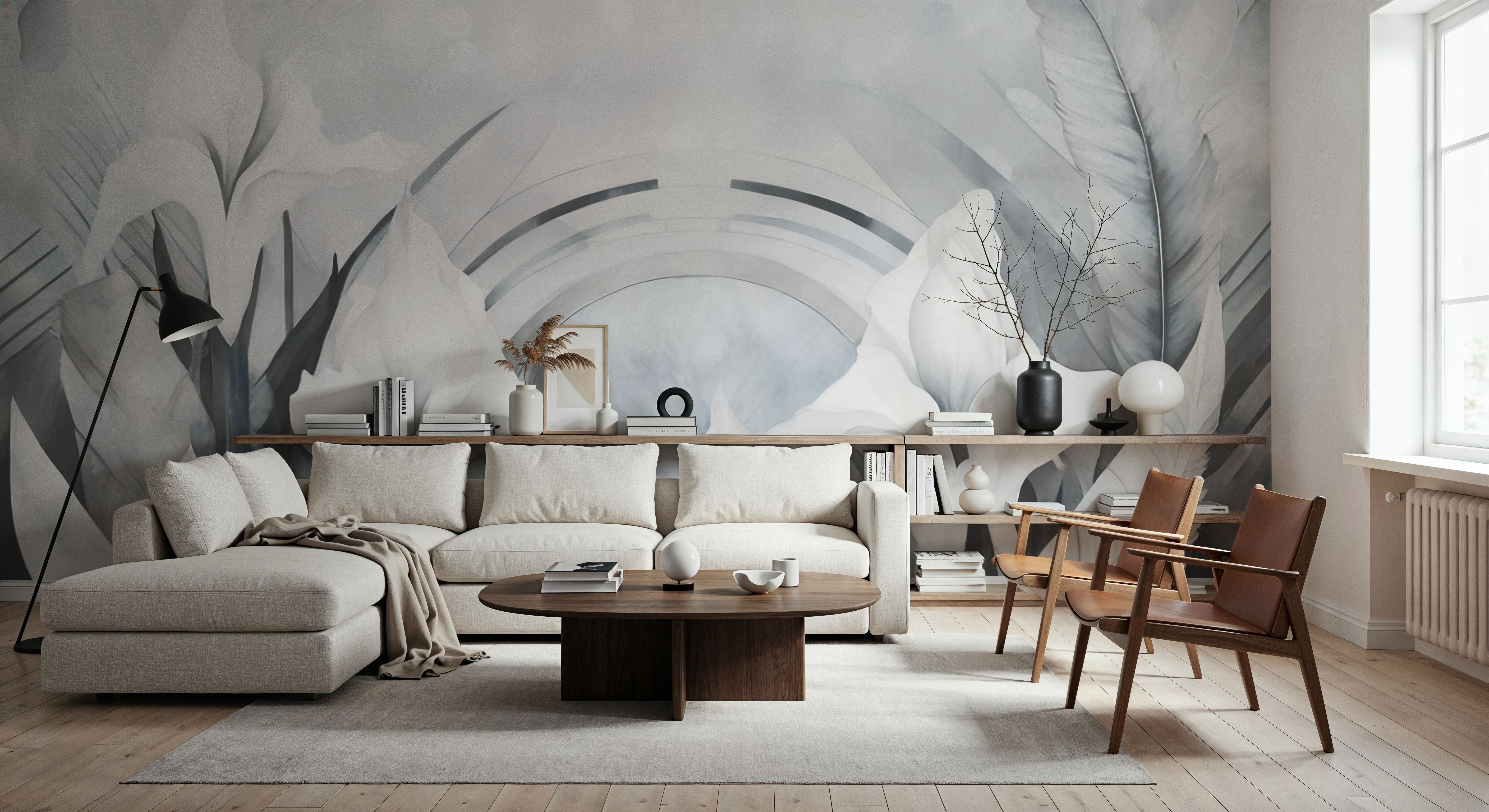 Irises and Feathers Blue