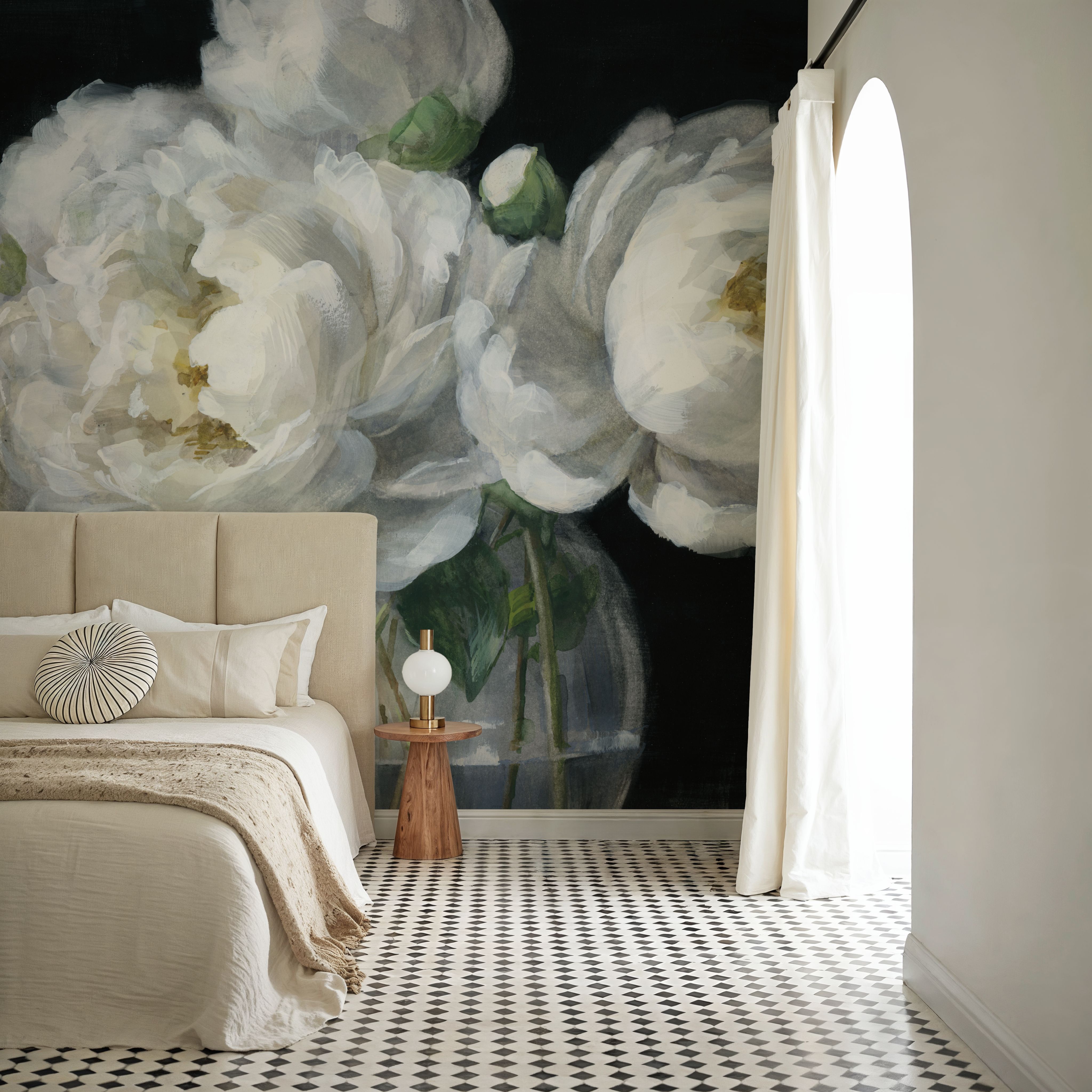 White Peonies in Glass