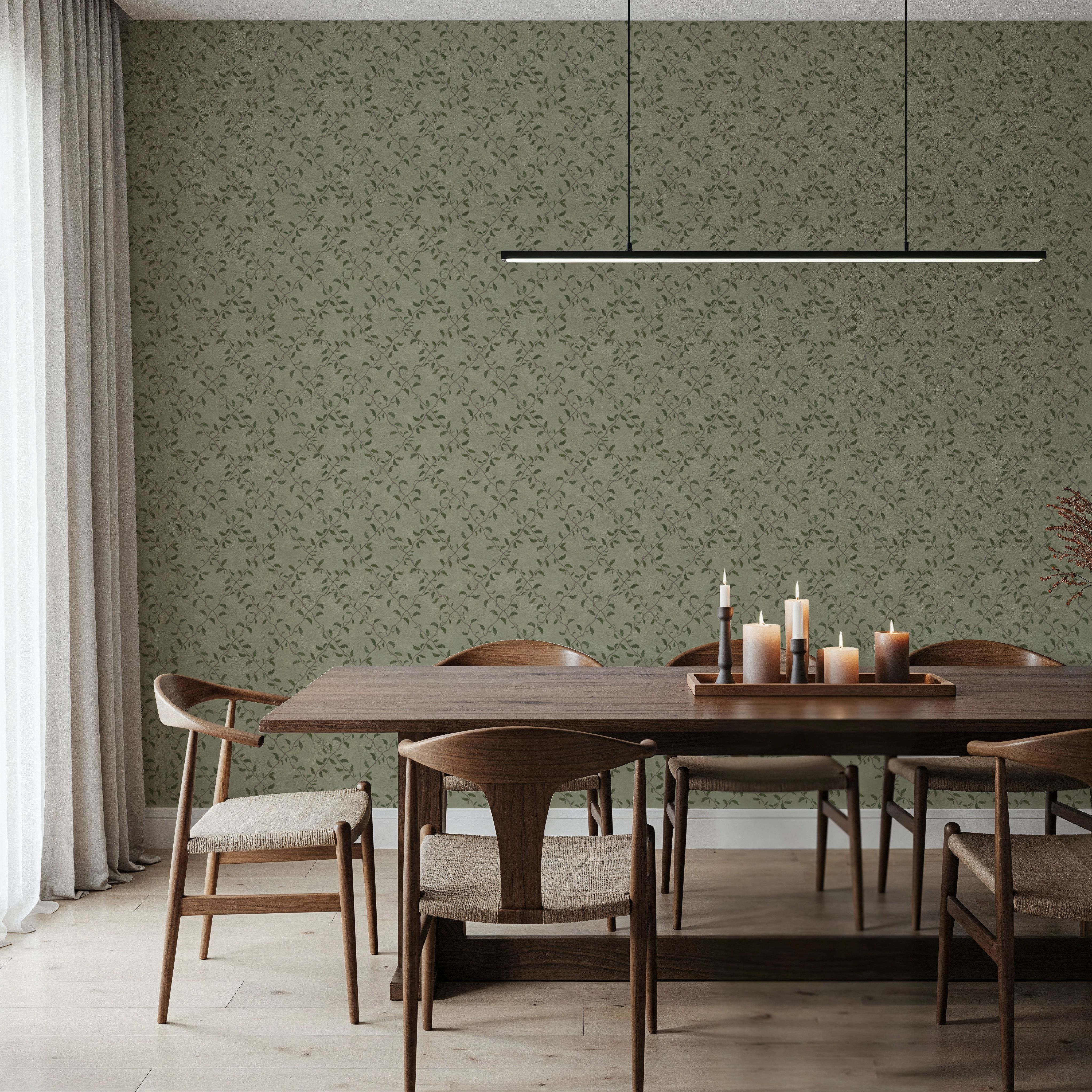 Emerald Trellis Petite, Jade, Wallpaper
